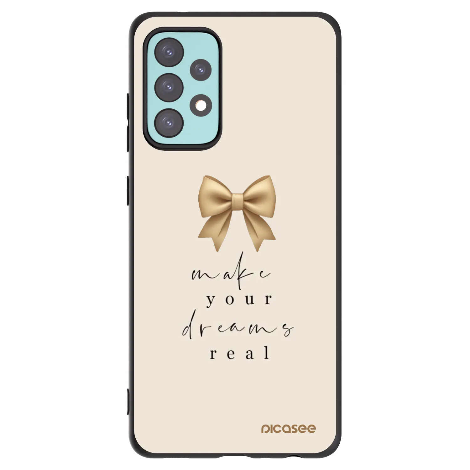 Picasee Μαύρη θήκη σιλικόνης για Samsung Galaxy A72 A725F - Golden Dream