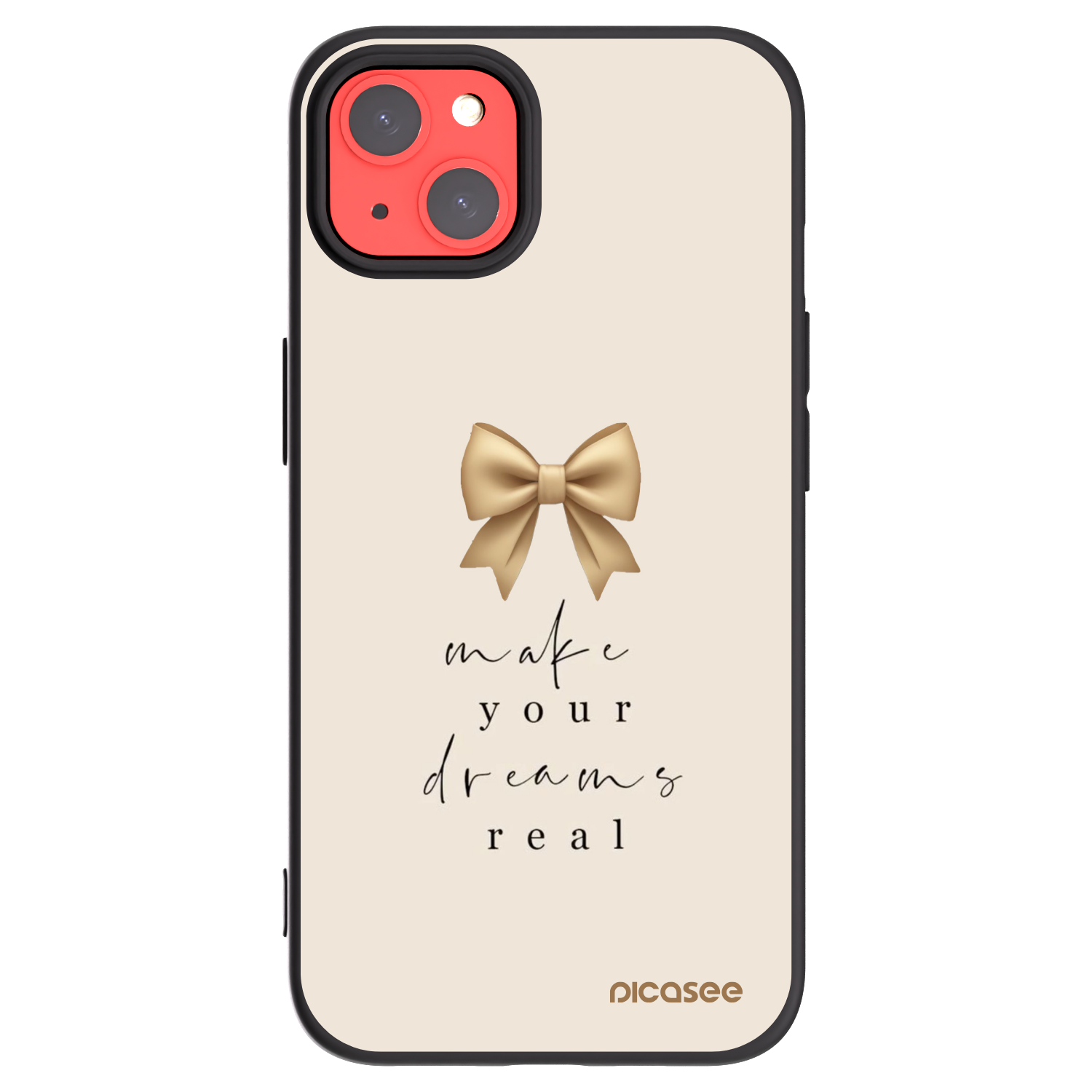 Picasee Μαύρη θήκη σιλικόνης για Apple iPhone 13 - Golden Dream