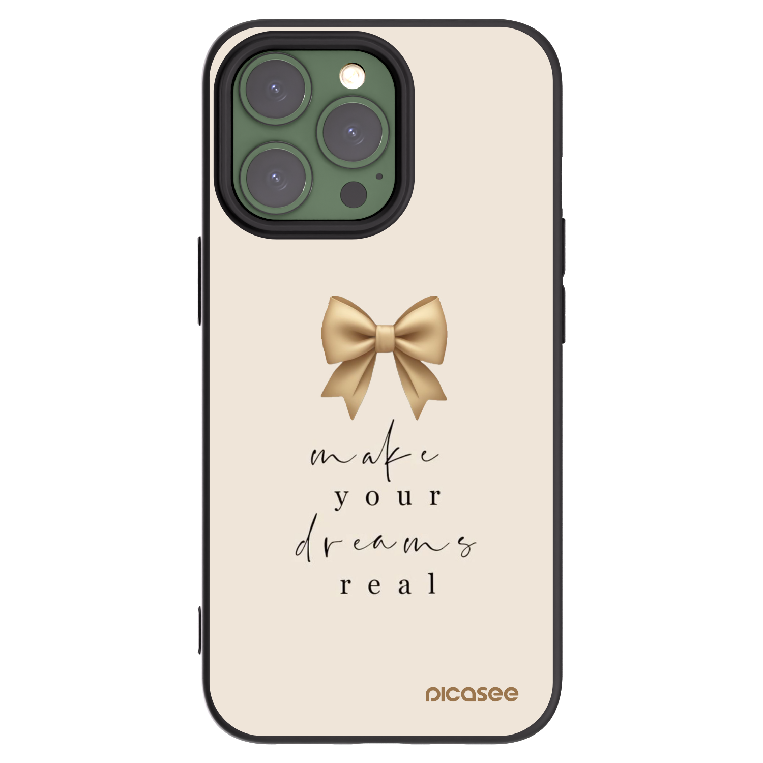 Picasee Μαύρη θήκη σιλικόνης για Apple iPhone 13 Pro - Golden Dream