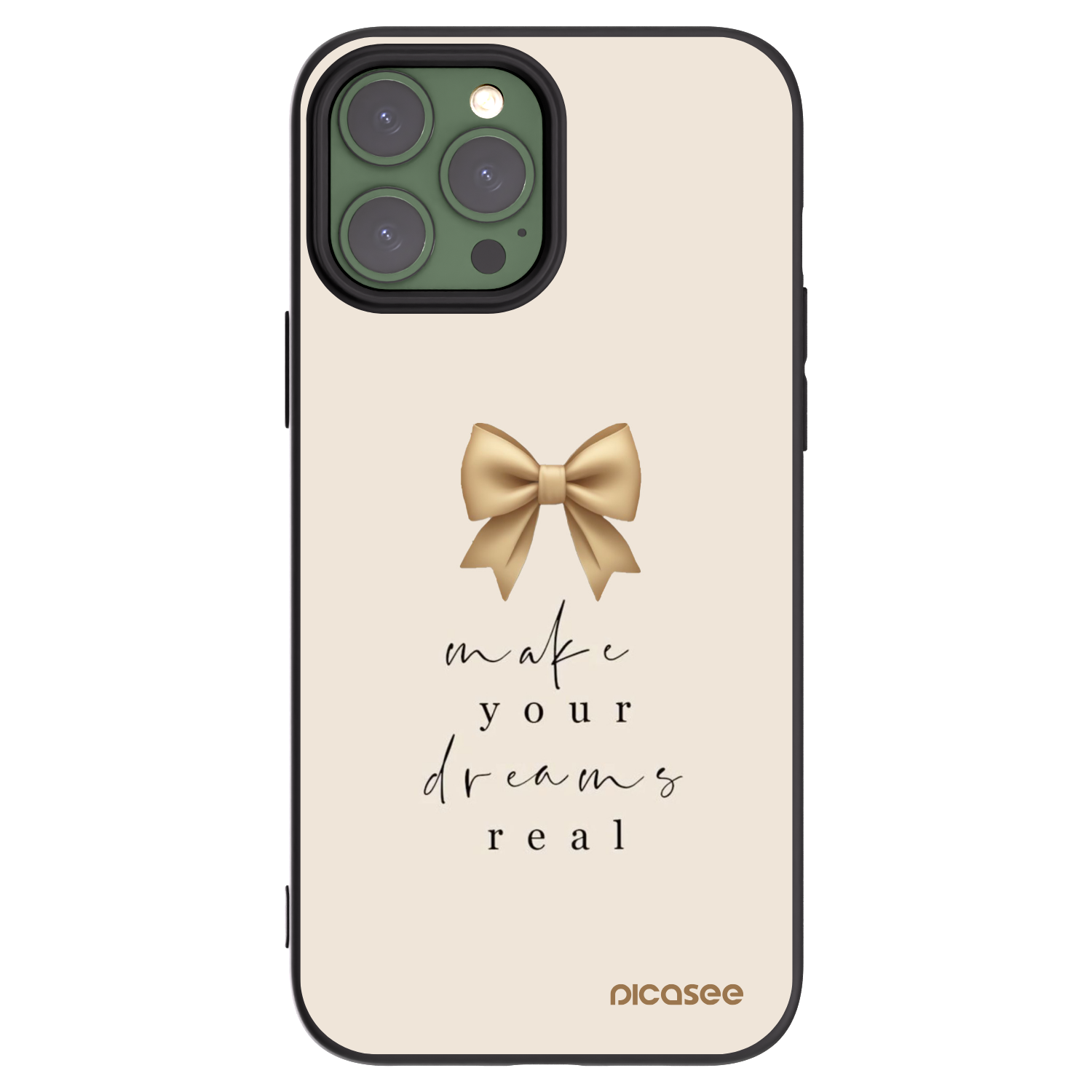 Picasee Μαύρη θήκη σιλικόνης για Apple iPhone 13 Pro Max - Golden Dream