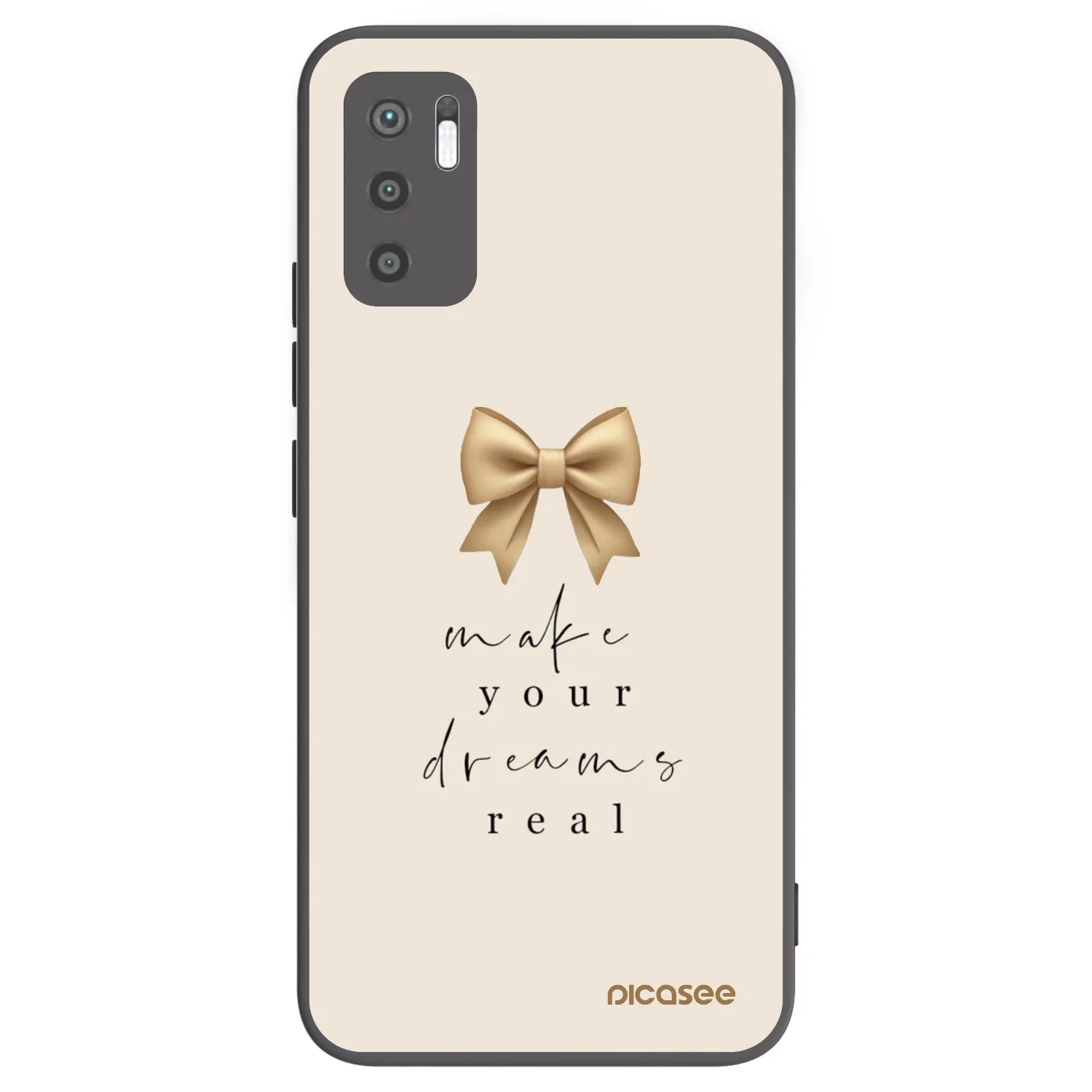 Picasee Μαύρη θήκη σιλικόνης για Xiaomi Redmi Note 10 5G - Golden Dream