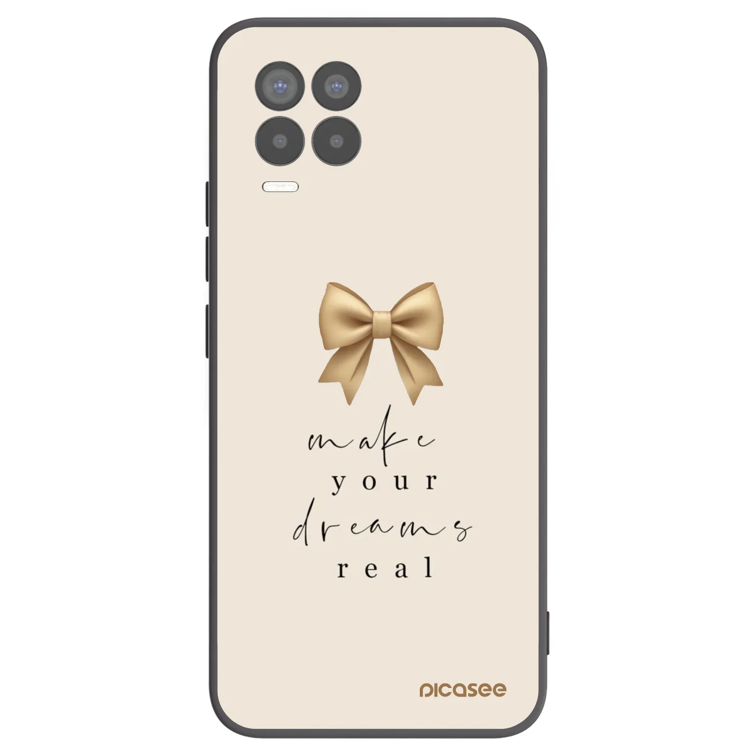 Picasee Μαύρη θήκη σιλικόνης για Realme 8 4G - Golden Dream