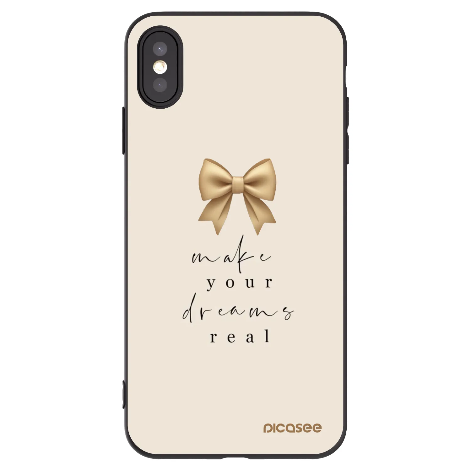 Picasee Μαύρη θήκη σιλικόνης για Apple iPhone XS Max - Golden Dream