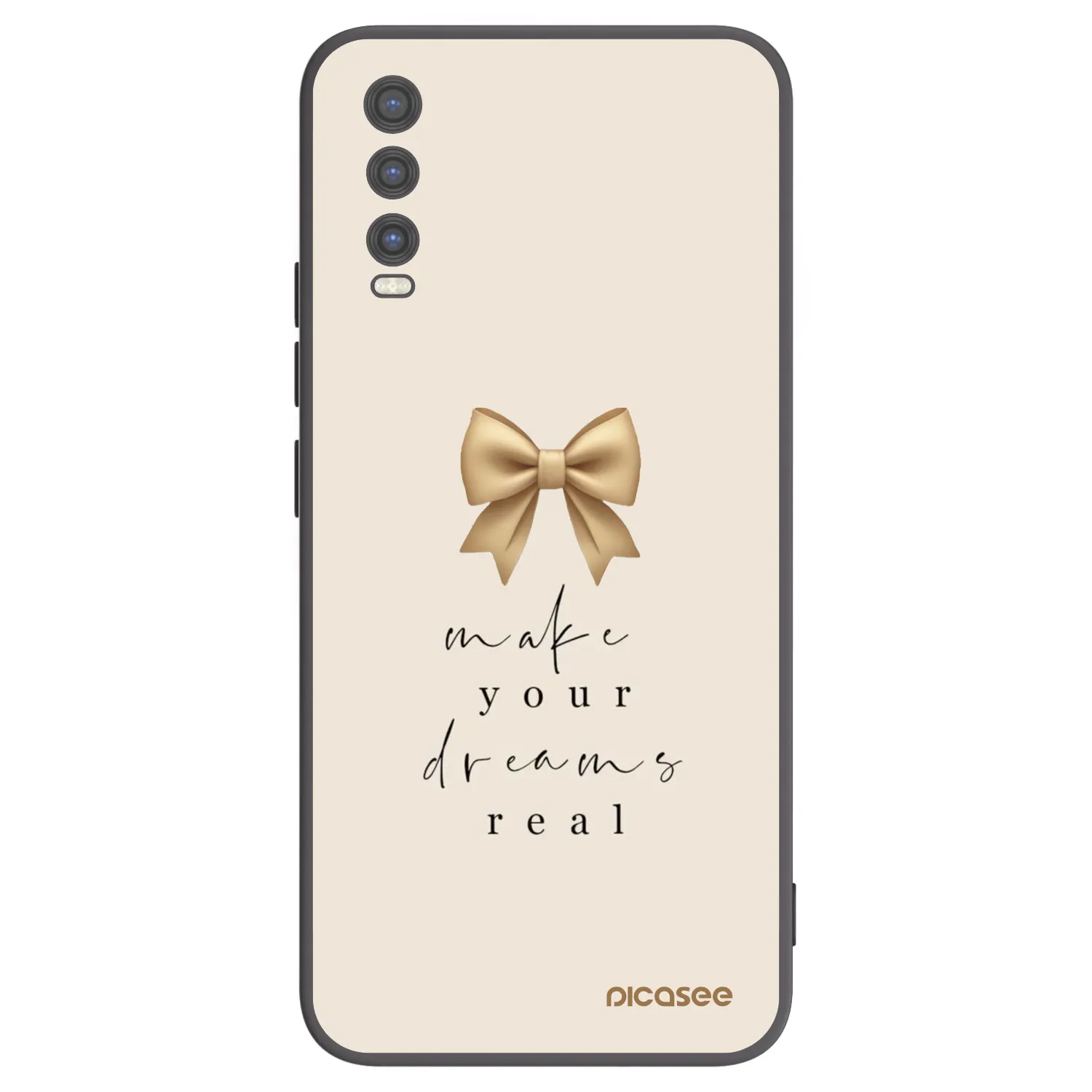 Picasee Μαύρη θήκη σιλικόνης για Vivo Y20s - Golden Dream