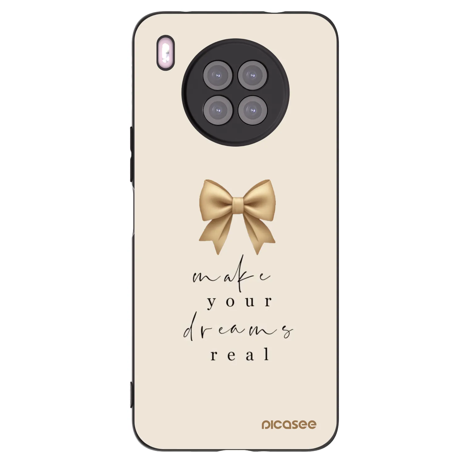 Picasee Μαύρη θήκη σιλικόνης για Huawei Nova 8i - Golden Dream