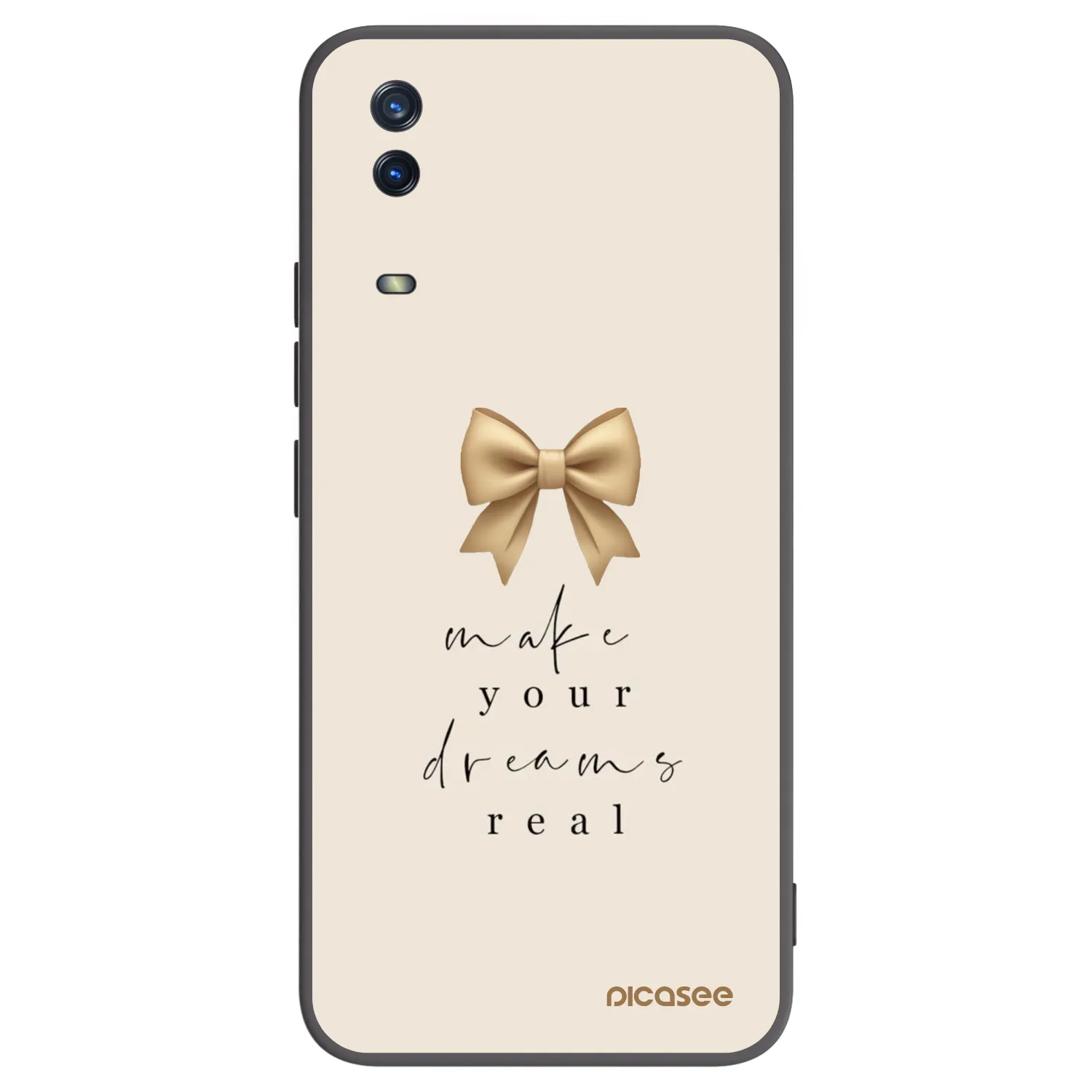 Picasee Μαύρη θήκη σιλικόνης για Vivo Y11s - Golden Dream