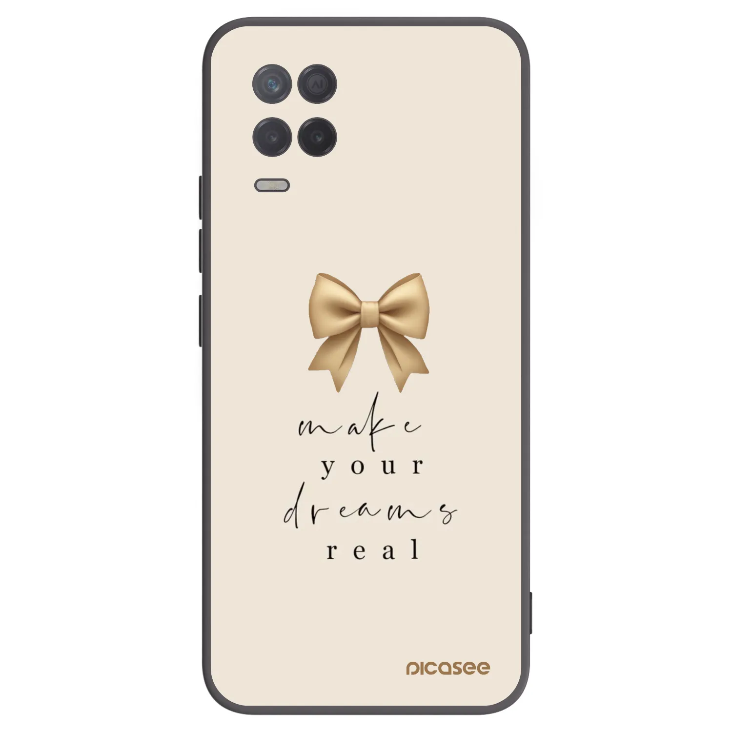 Picasee Μαύρη θήκη σιλικόνης για Realme 8 5G - Golden Dream