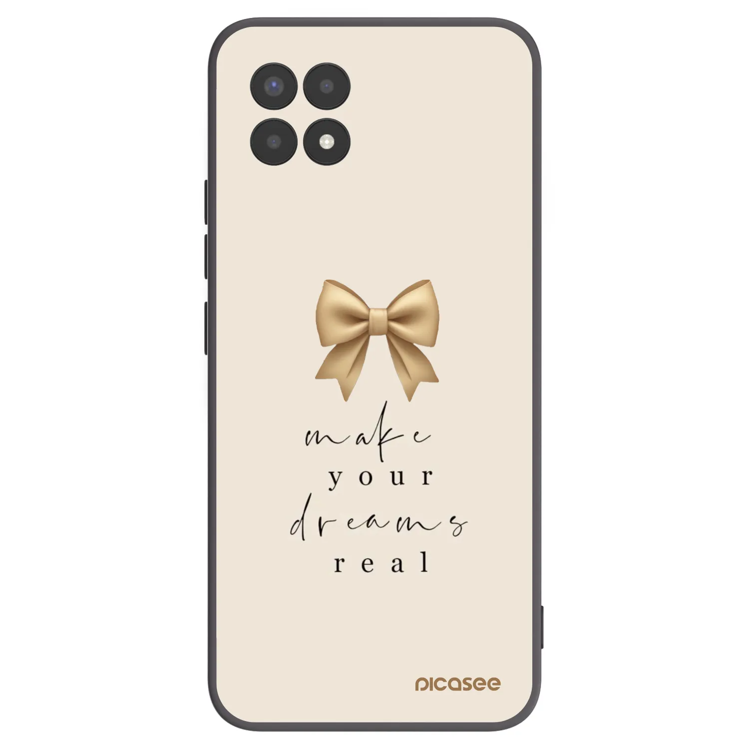Picasee Μαύρη θήκη σιλικόνης για Realme 8i - Golden Dream