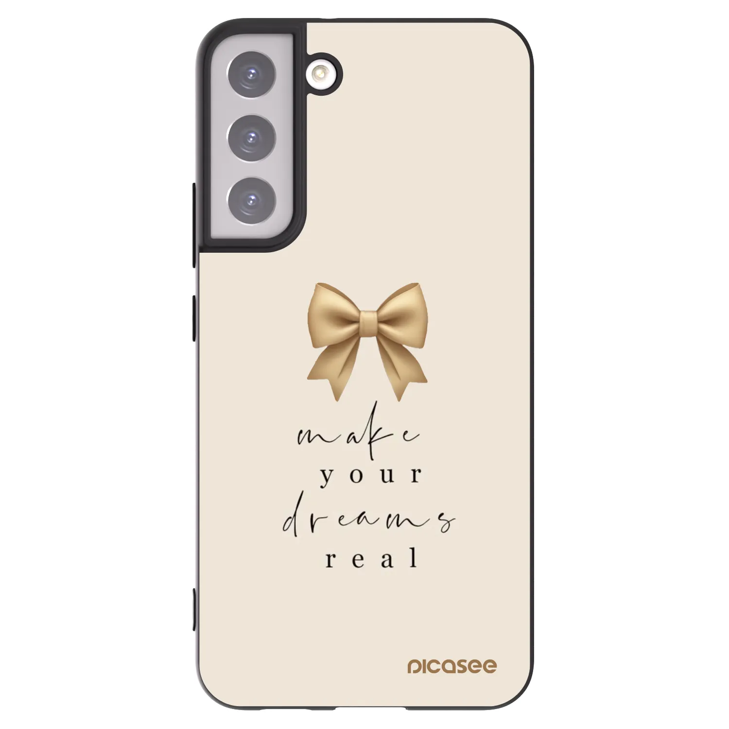 Picasee Μαύρη θήκη σιλικόνης για Samsung Galaxy S22+ 5G - Golden Dream