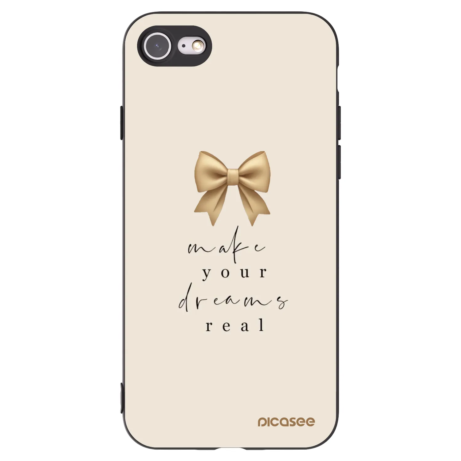 Picasee Μαύρη θήκη σιλικόνης για Apple iPhone SE 2022 - Golden Dream