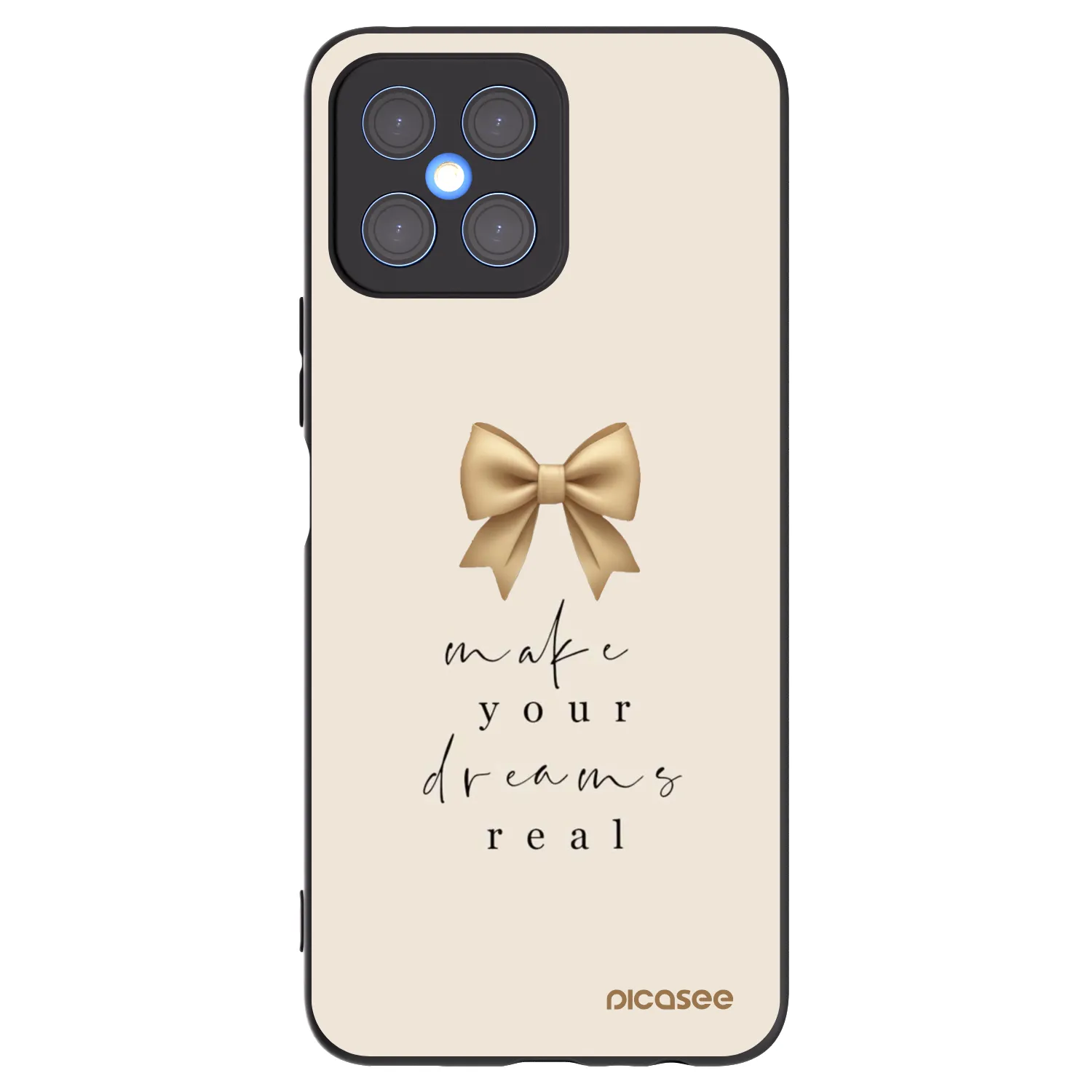 Picasee Μαύρη θήκη σιλικόνης για Honor X8 4G - Golden Dream
