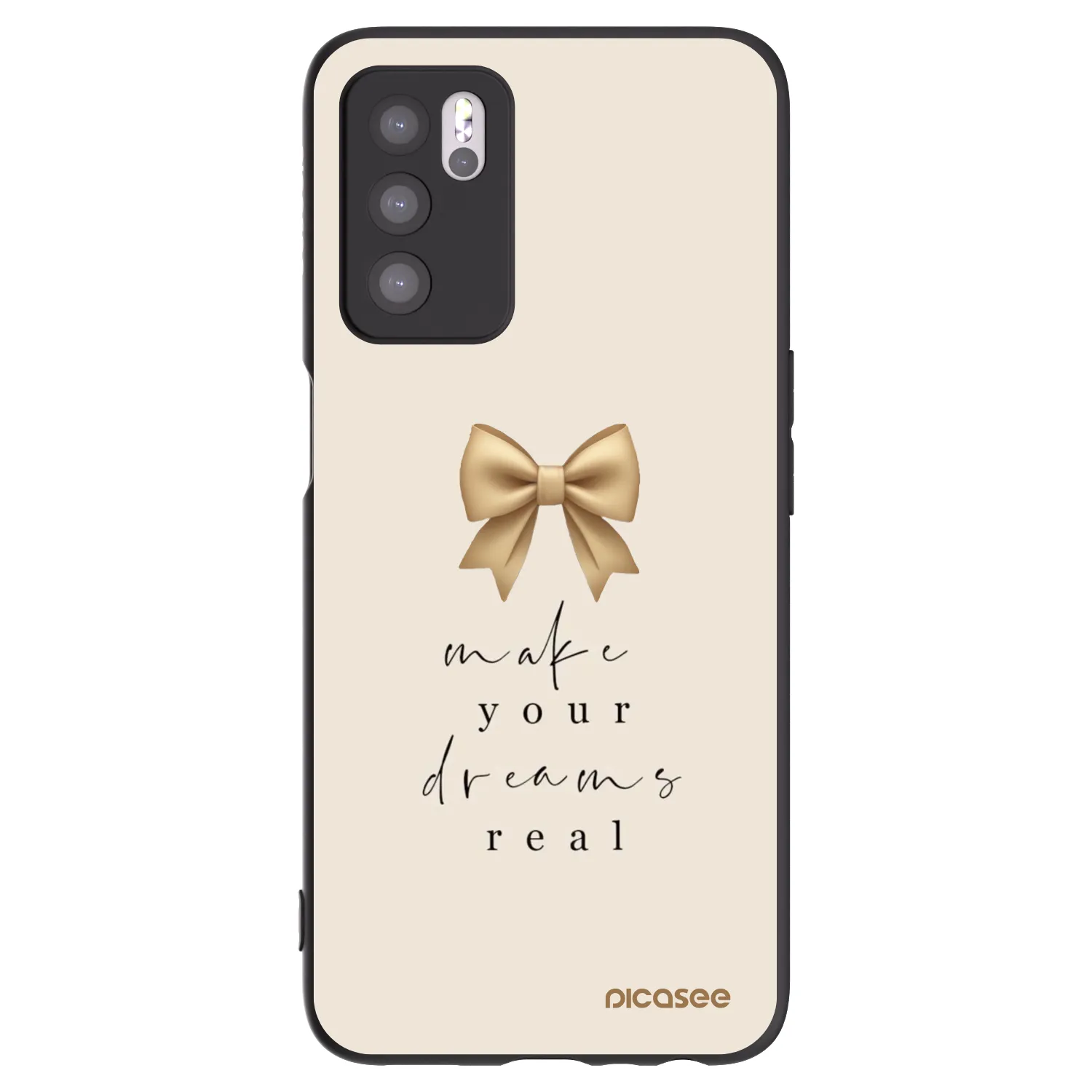Picasee Μαύρη θήκη σιλικόνης για OPPO A16s - Golden Dream