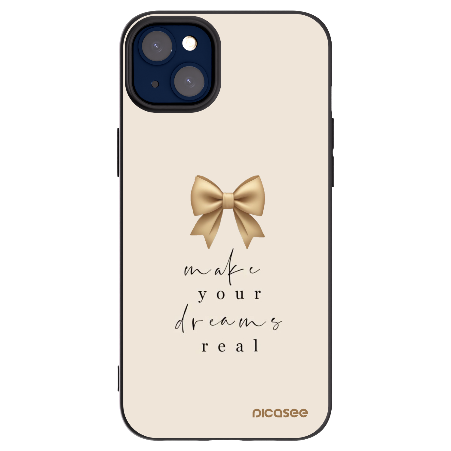 Picasee Μαύρη θήκη σιλικόνης για Apple iPhone 14 Plus - Golden Dream