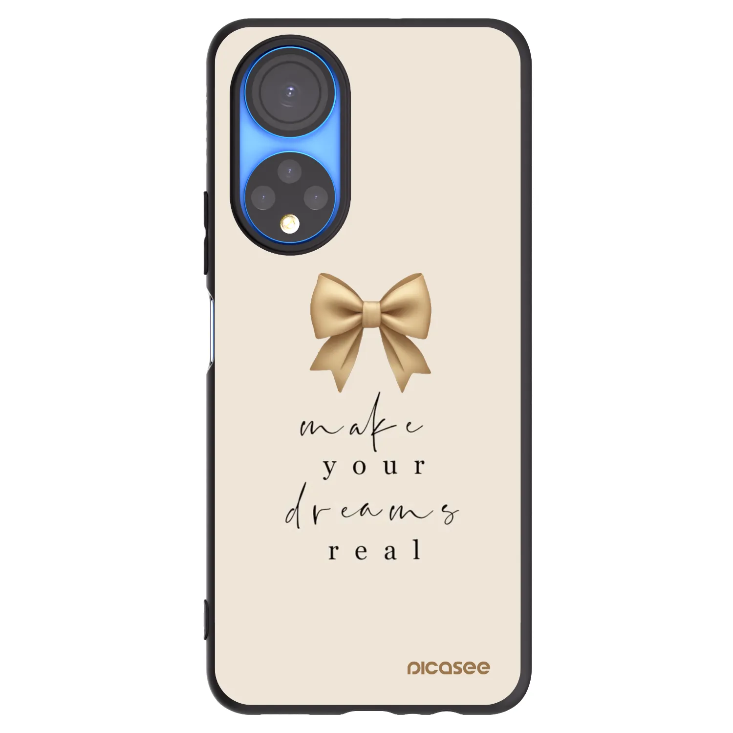 Picasee Μαύρη θήκη σιλικόνης για Honor X7 - Golden Dream
