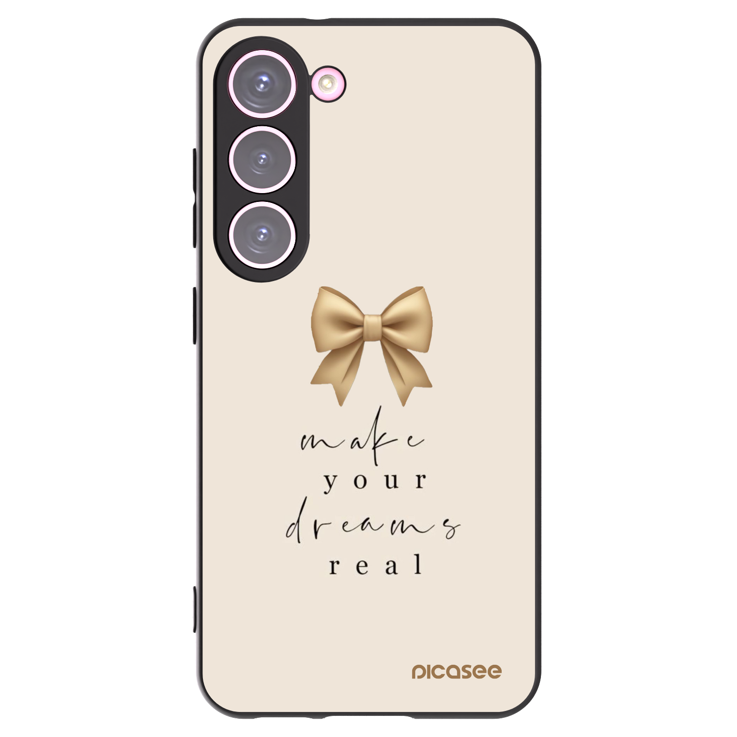 Picasee Μαύρη θήκη σιλικόνης για Samsung Galaxy S23 5G - Golden Dream
