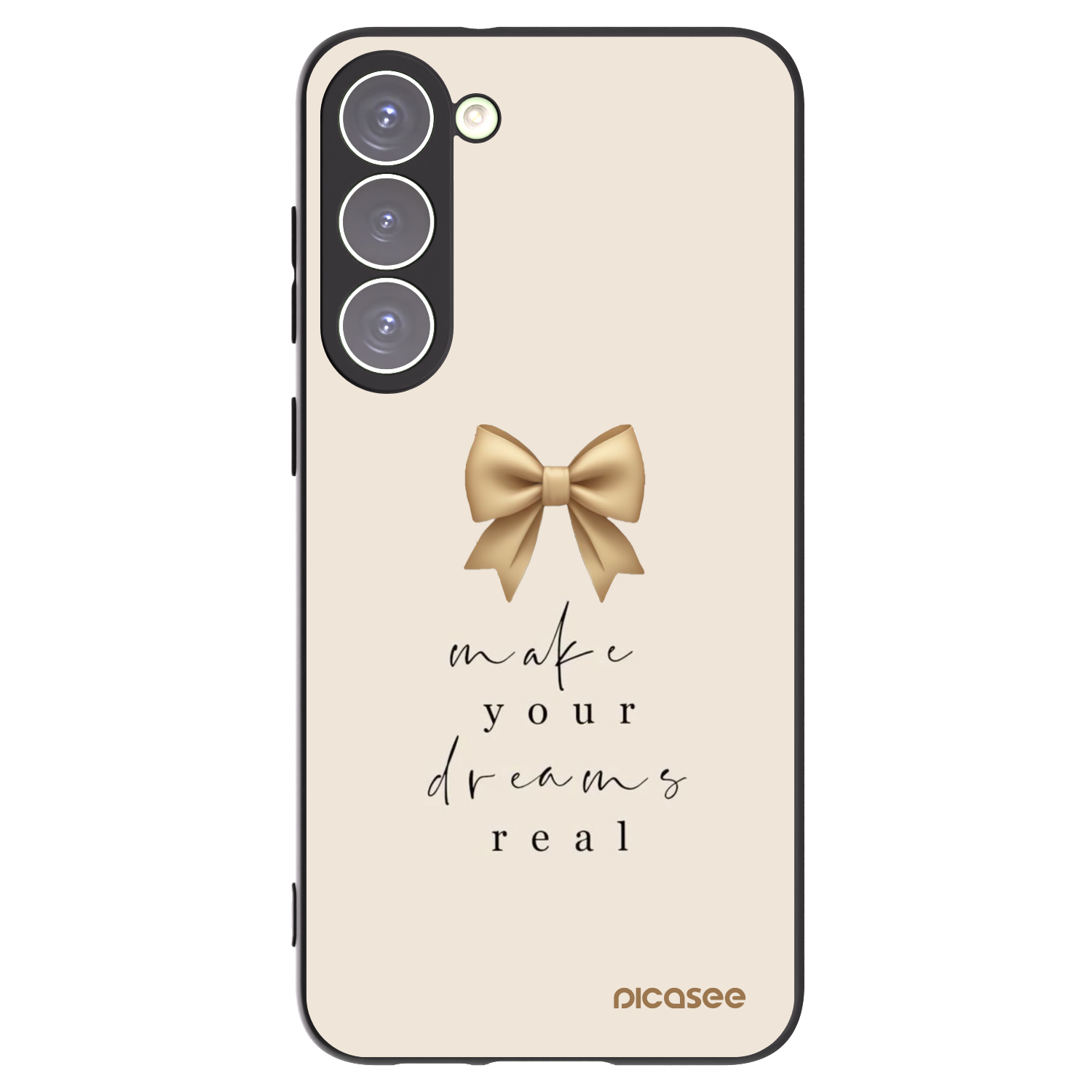 Picasee Μαύρη θήκη σιλικόνης για Samsung Galaxy S23+ 5G - Golden Dream