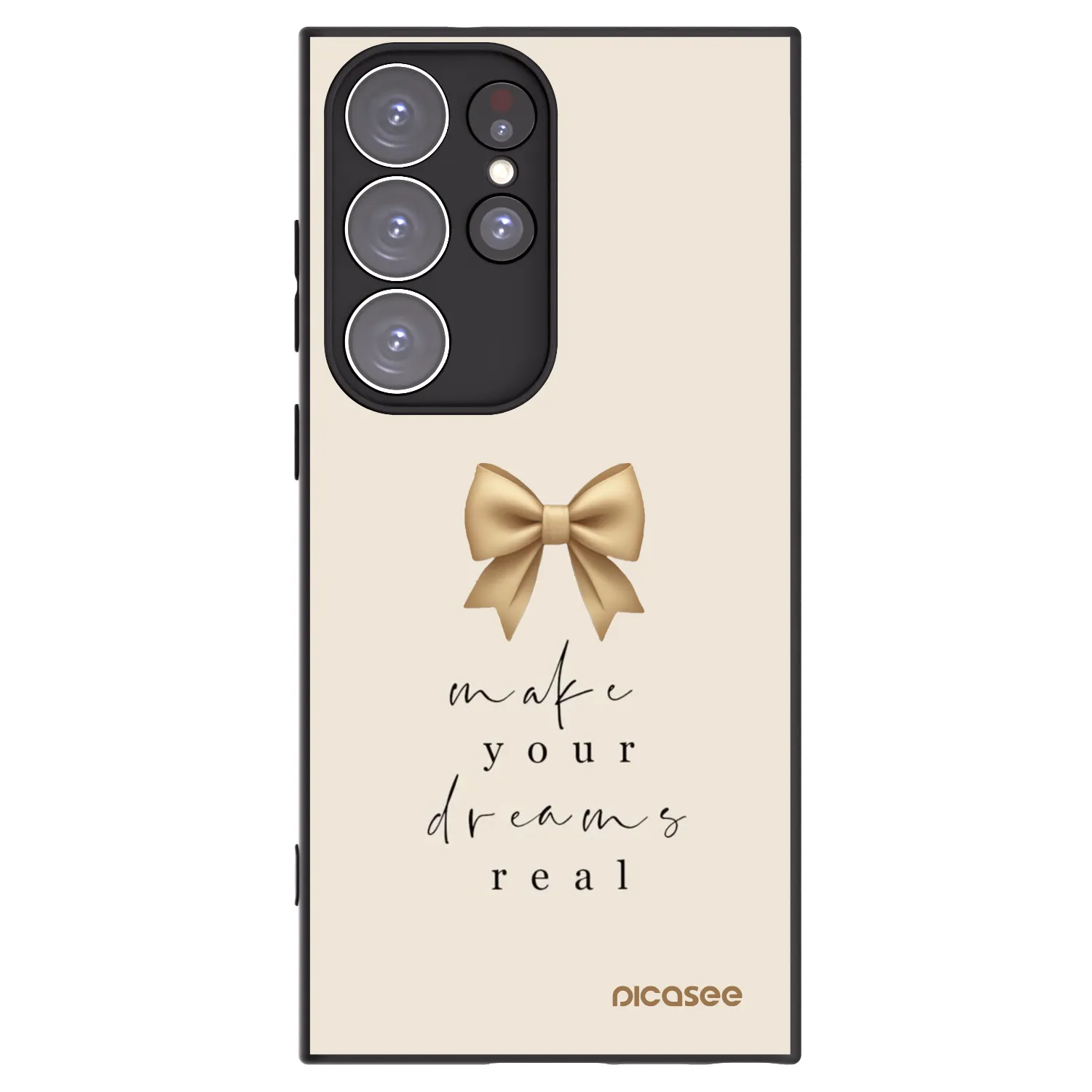 Picasee Μαύρη θήκη σιλικόνης για Samsung Galaxy S23 Ultra 5G - Golden Dream