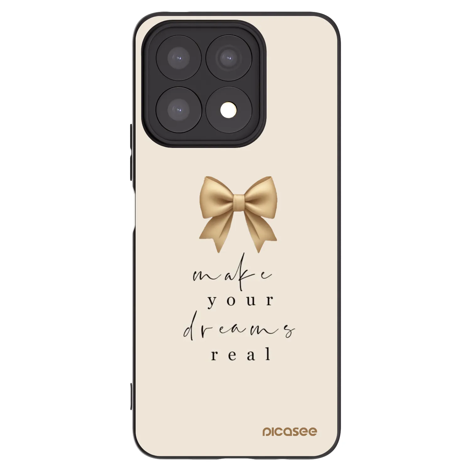 Picasee Μαύρη θήκη σιλικόνης για Honor X8a - Golden Dream