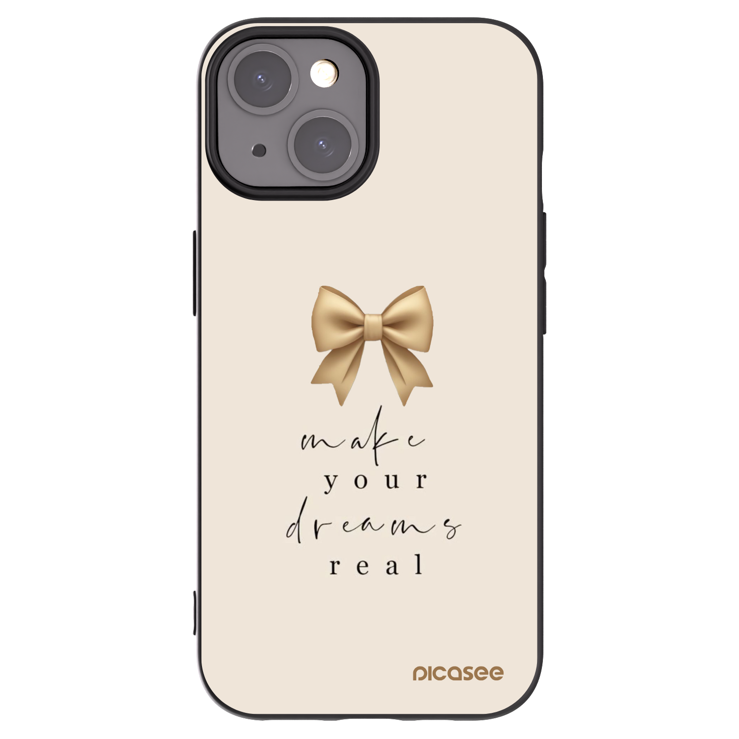Picasee Μαύρη θήκη σιλικόνης για Apple iPhone 15 - Golden Dream