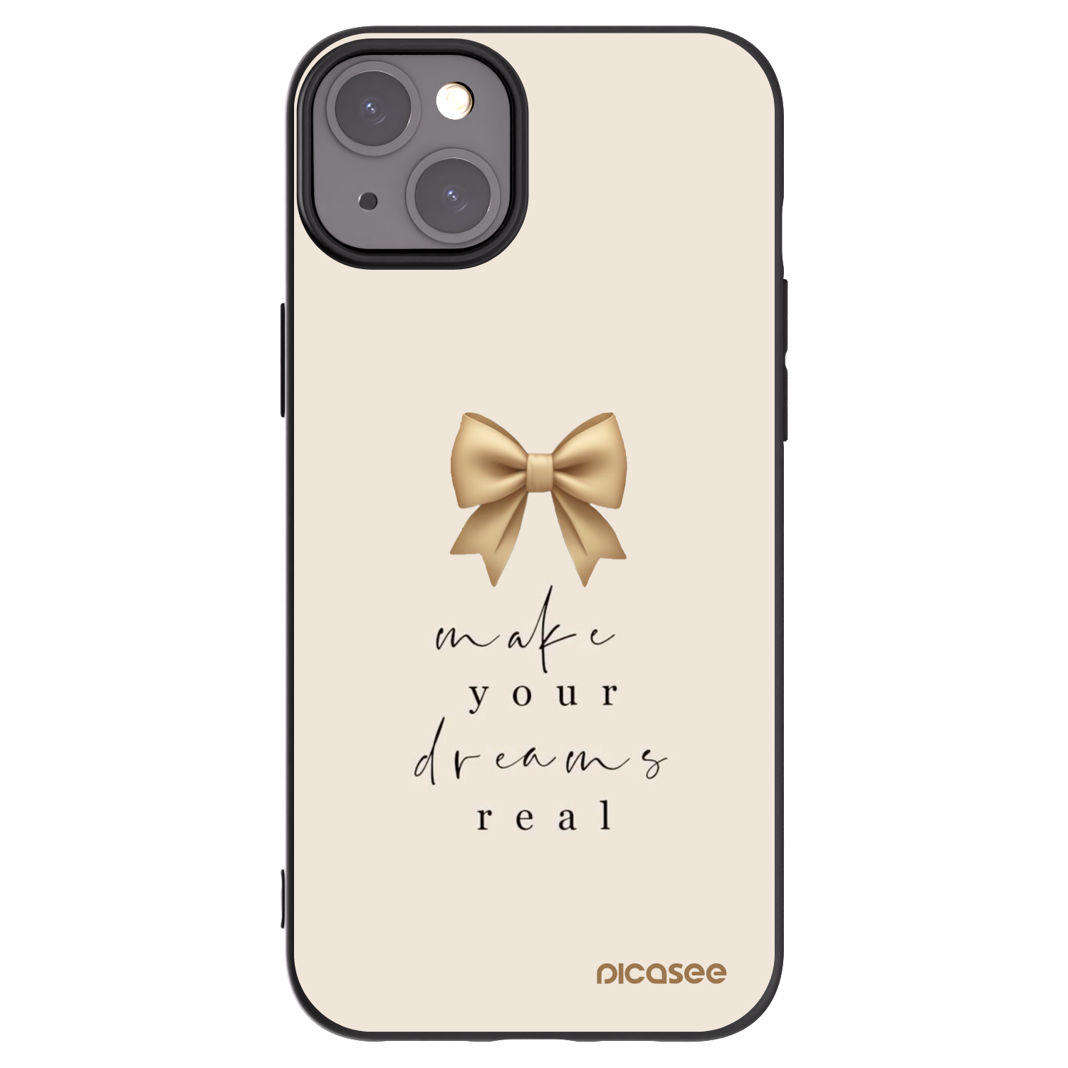 Picasee Μαύρη θήκη σιλικόνης για Apple iPhone 15 Plus - Golden Dream