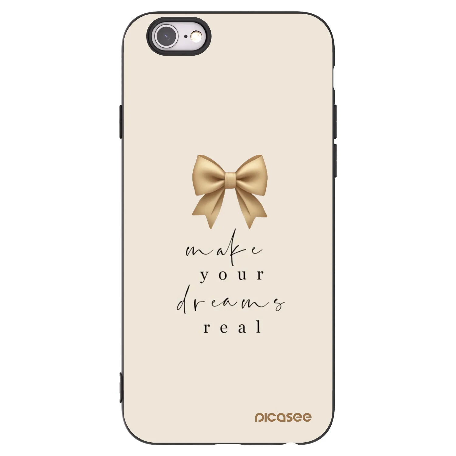 Picasee Μαύρη θήκη σιλικόνης για Apple iPhone 6/6S - Golden Dream