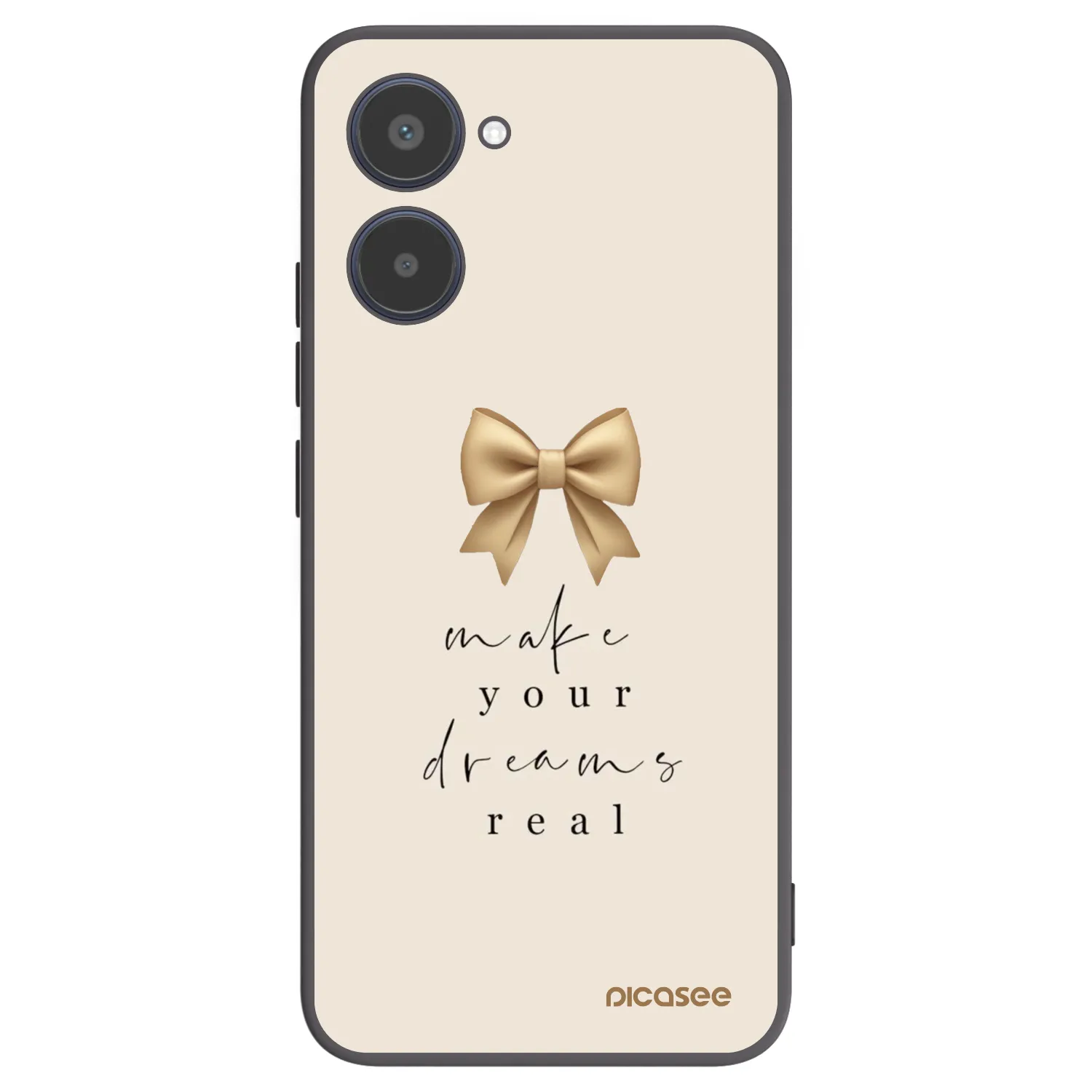 Picasee Μαύρη θήκη σιλικόνης για Realme 10 4G - Golden Dream