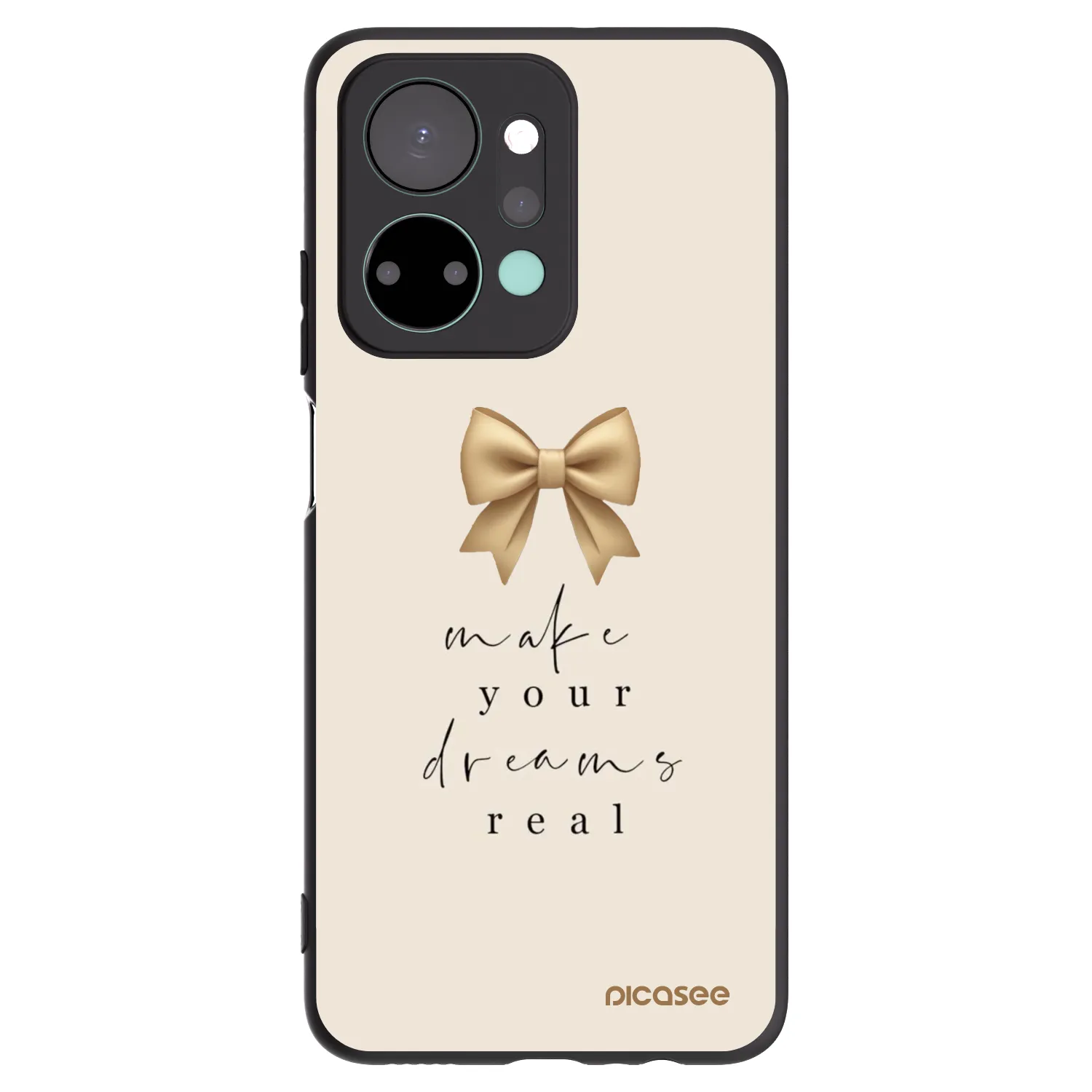Picasee Μαύρη θήκη σιλικόνης για Honor X7a - Golden Dream
