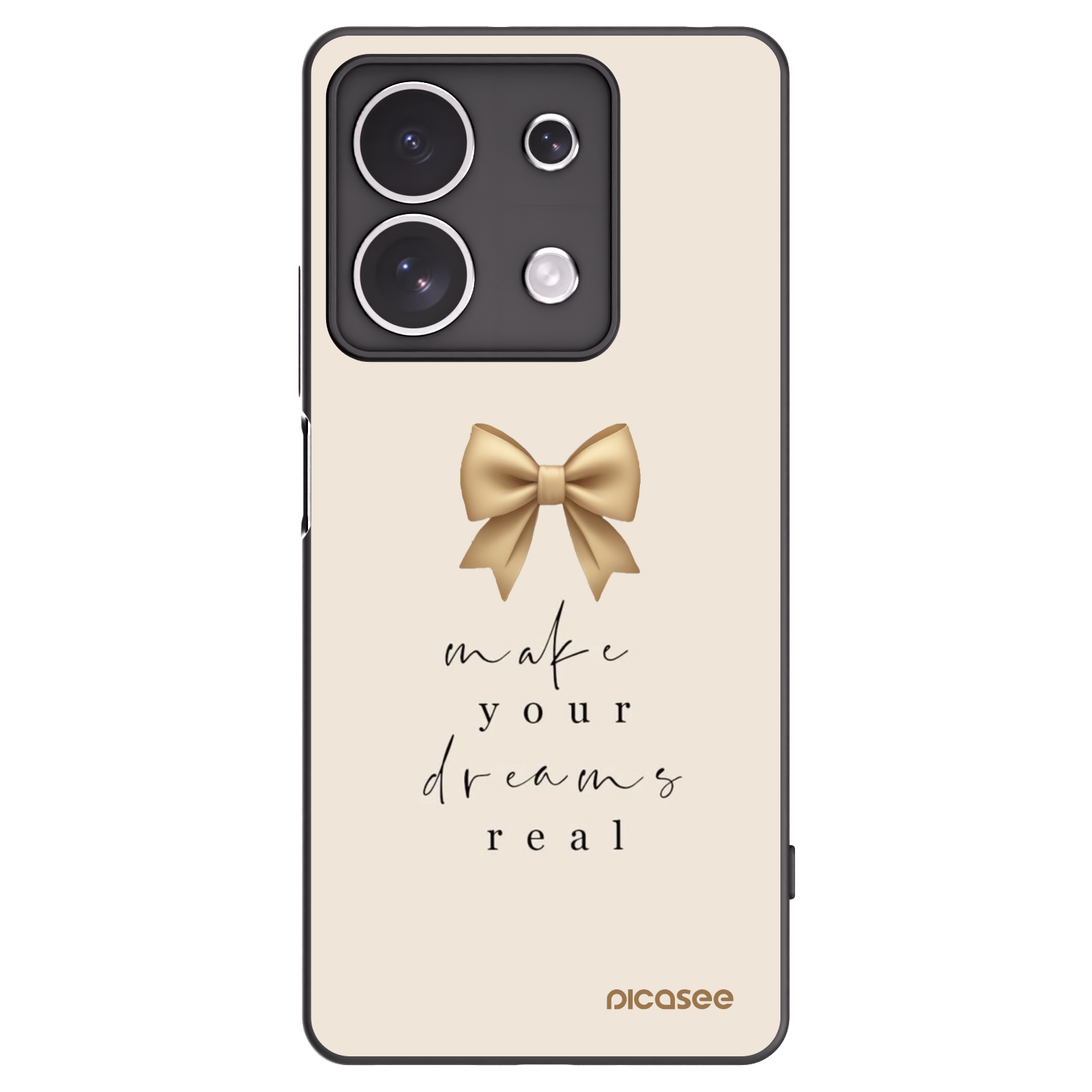 Picasee Μαύρη θήκη σιλικόνης για Xiaomi Redmi Note 13 4G - Golden Dream