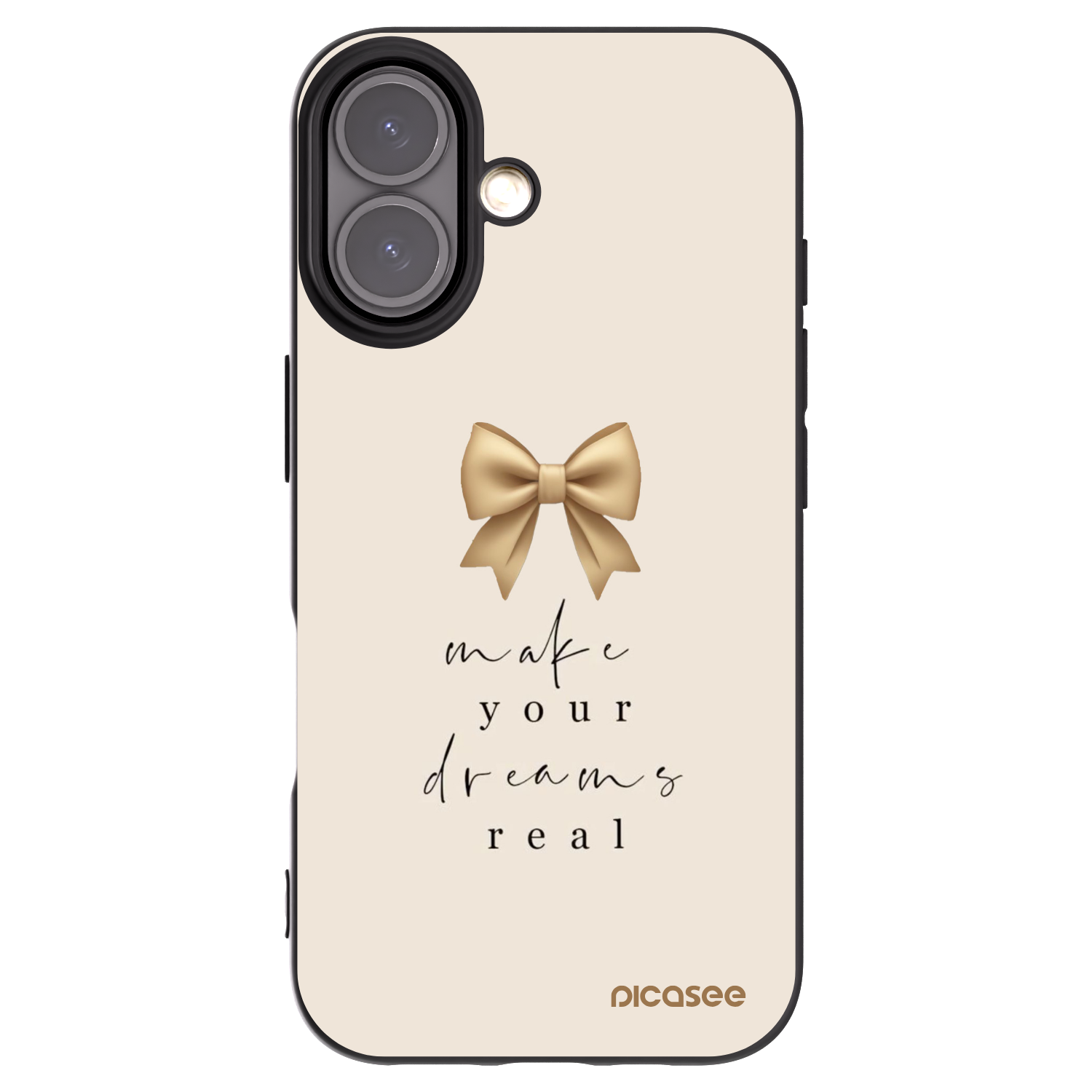 Picasee Μαύρη θήκη σιλικόνης για Apple iPhone 16 - Golden Dream