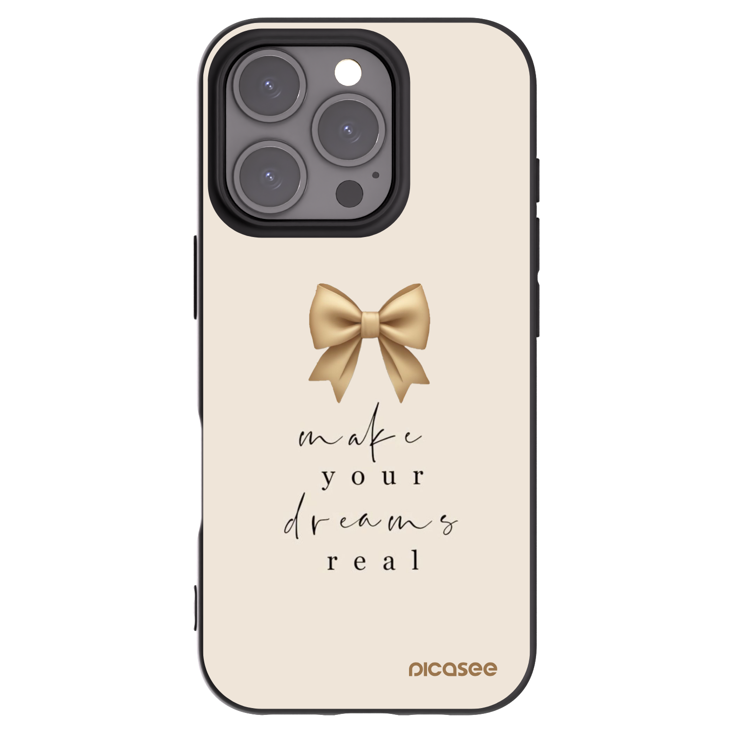 Picasee Μαύρη θήκη σιλικόνης για Apple iPhone 16 Pro - Golden Dream