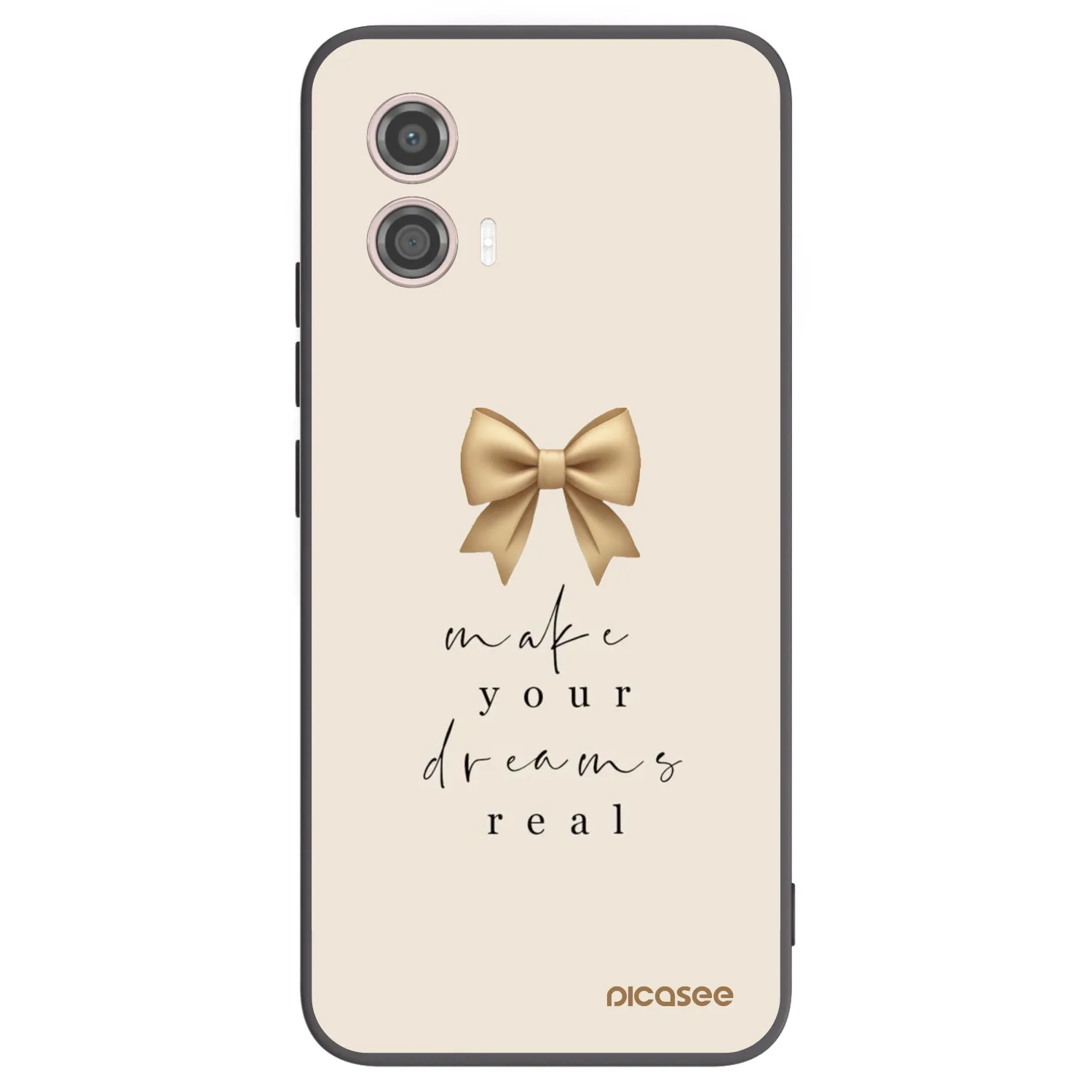 Picasee Μαύρη θήκη σιλικόνης για Motorola Moto G53 5G - Golden Dream
