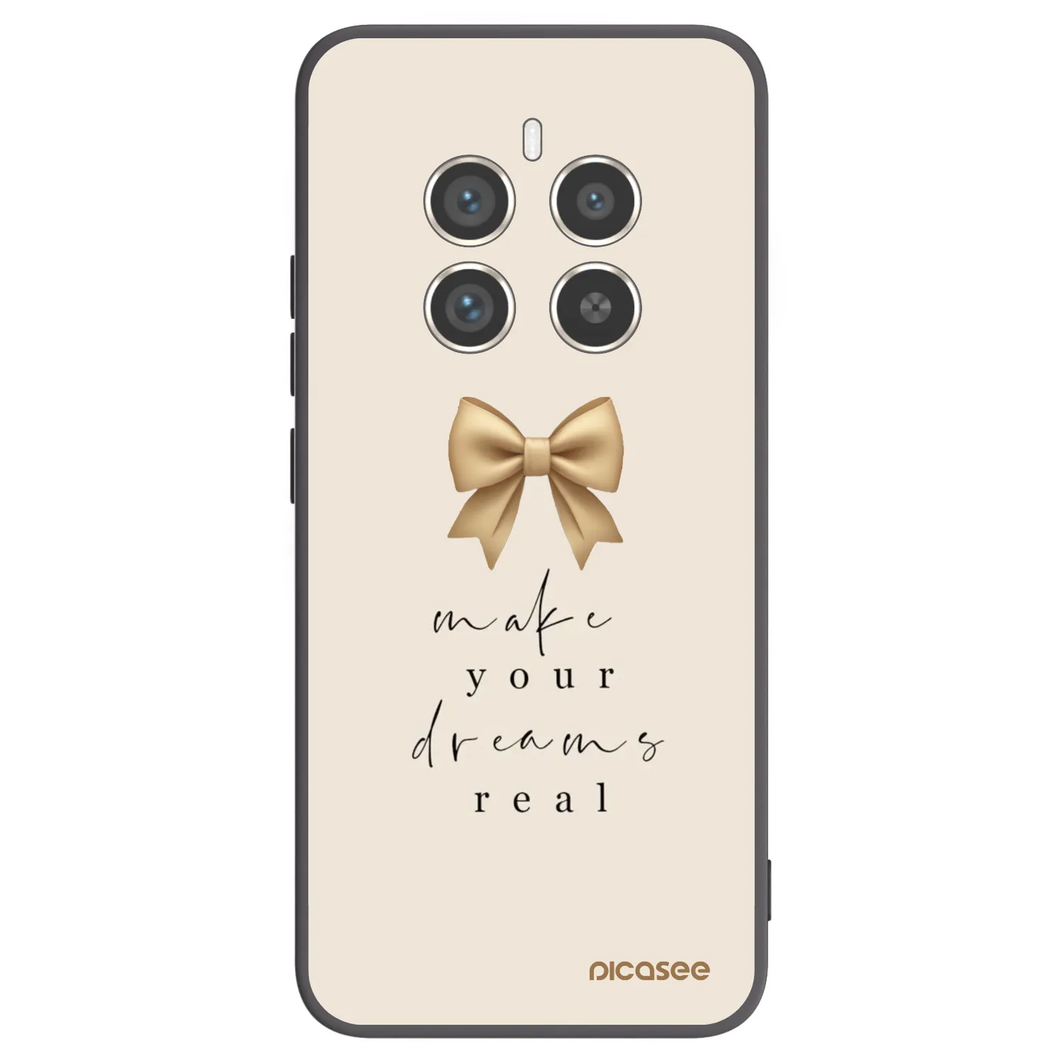 Picasee Μαύρη θήκη σιλικόνης για Realme 12 Pro 5G - Golden Dream