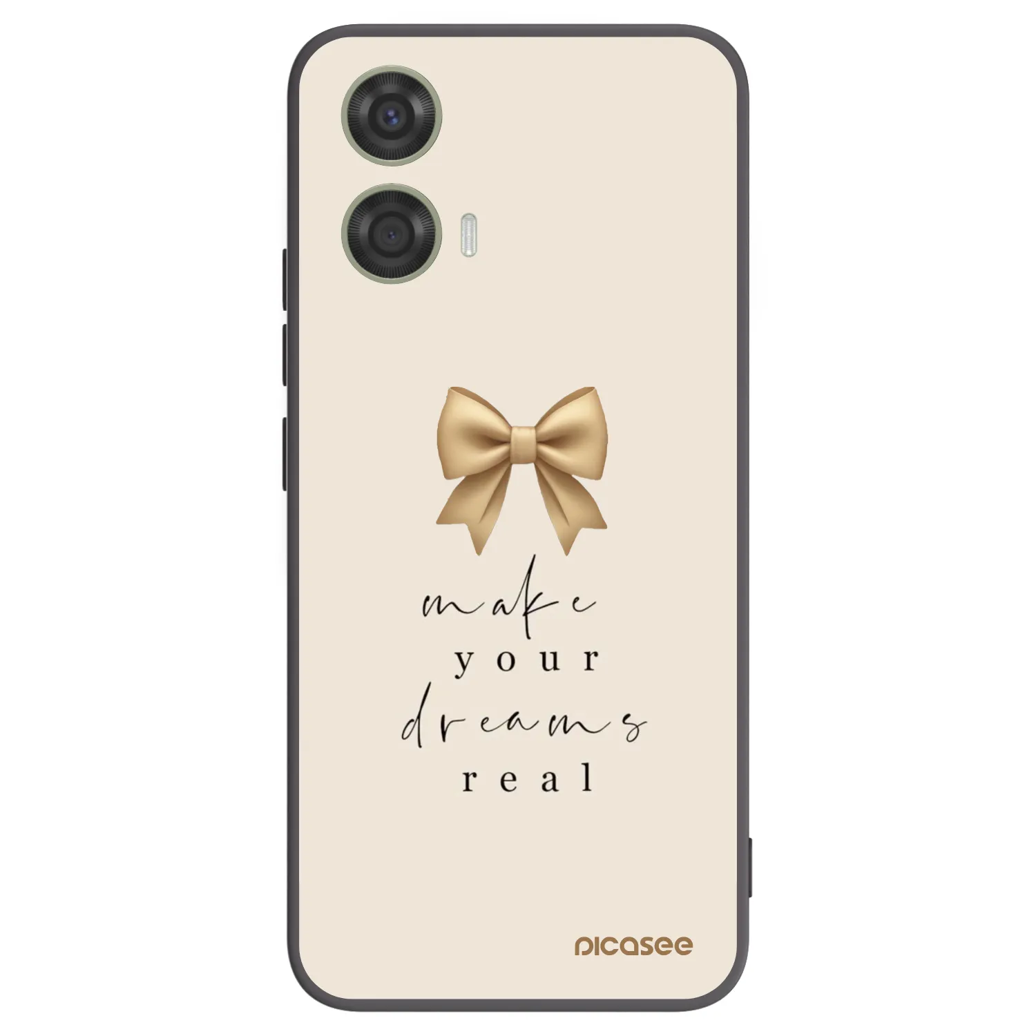Picasee Μαύρη θήκη σιλικόνης για Motorola Moto G24 - Golden Dream