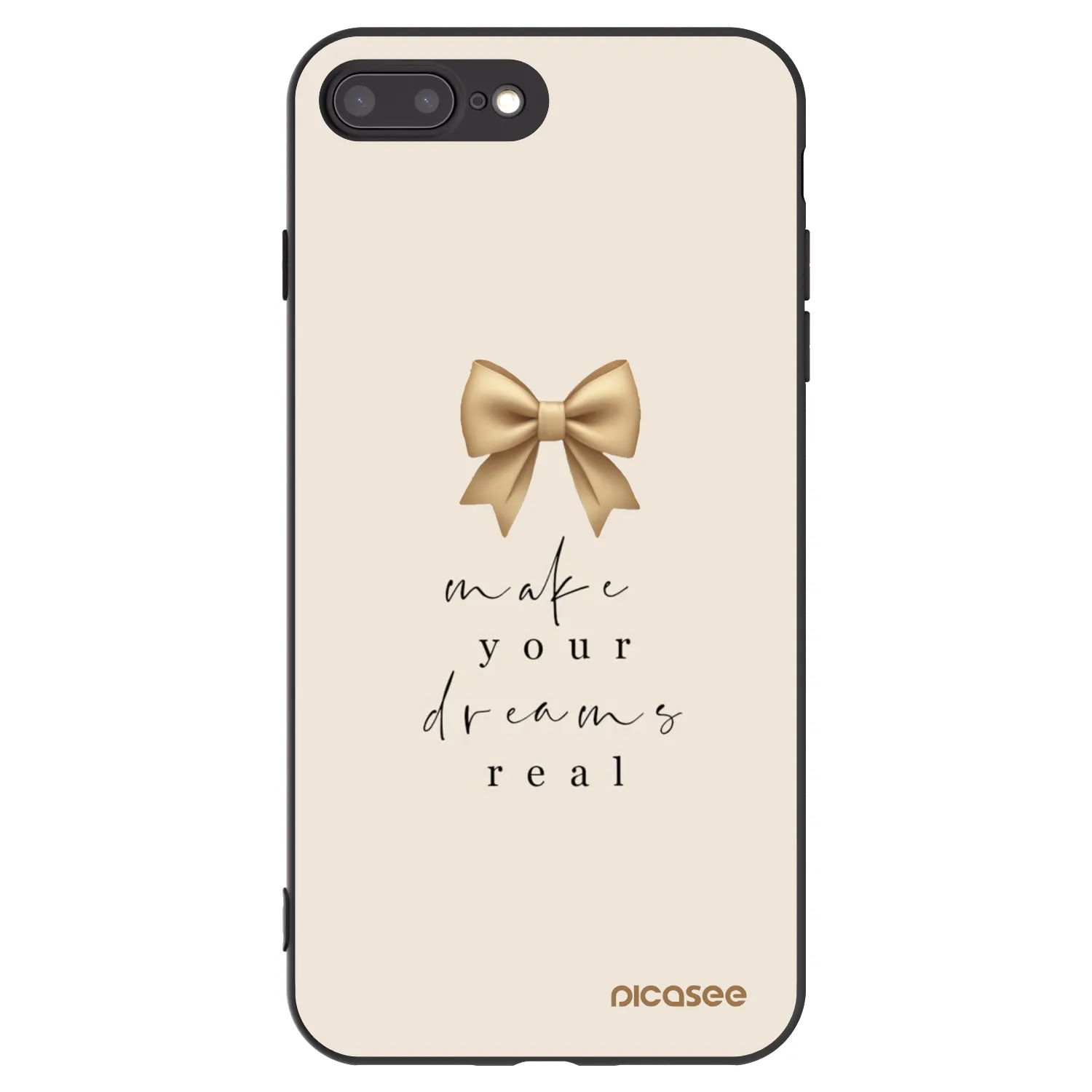 Picasee Μαύρη θήκη σιλικόνης για Apple iPhone 8 Plus - Golden Dream