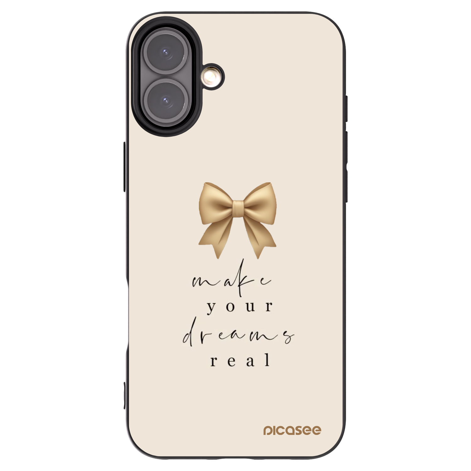 Picasee Μαύρη θήκη σιλικόνης για Apple iPhone 16 Plus - Golden Dream