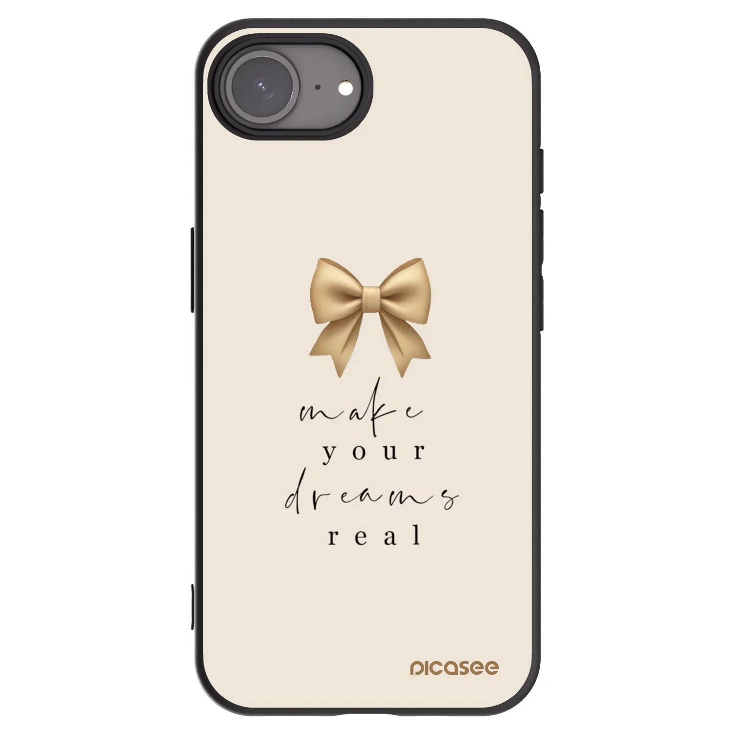 Picasee Μαύρη θήκη σιλικόνης για Apple iPhone 16e - Golden Dream