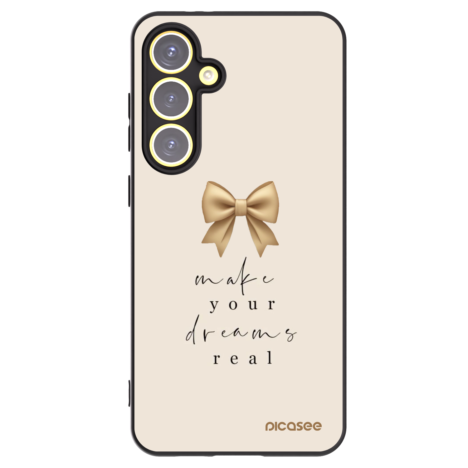 Picasee Μαύρη θήκη σιλικόνης για Samsung Galaxy S24 FE S721B - Golden Dream