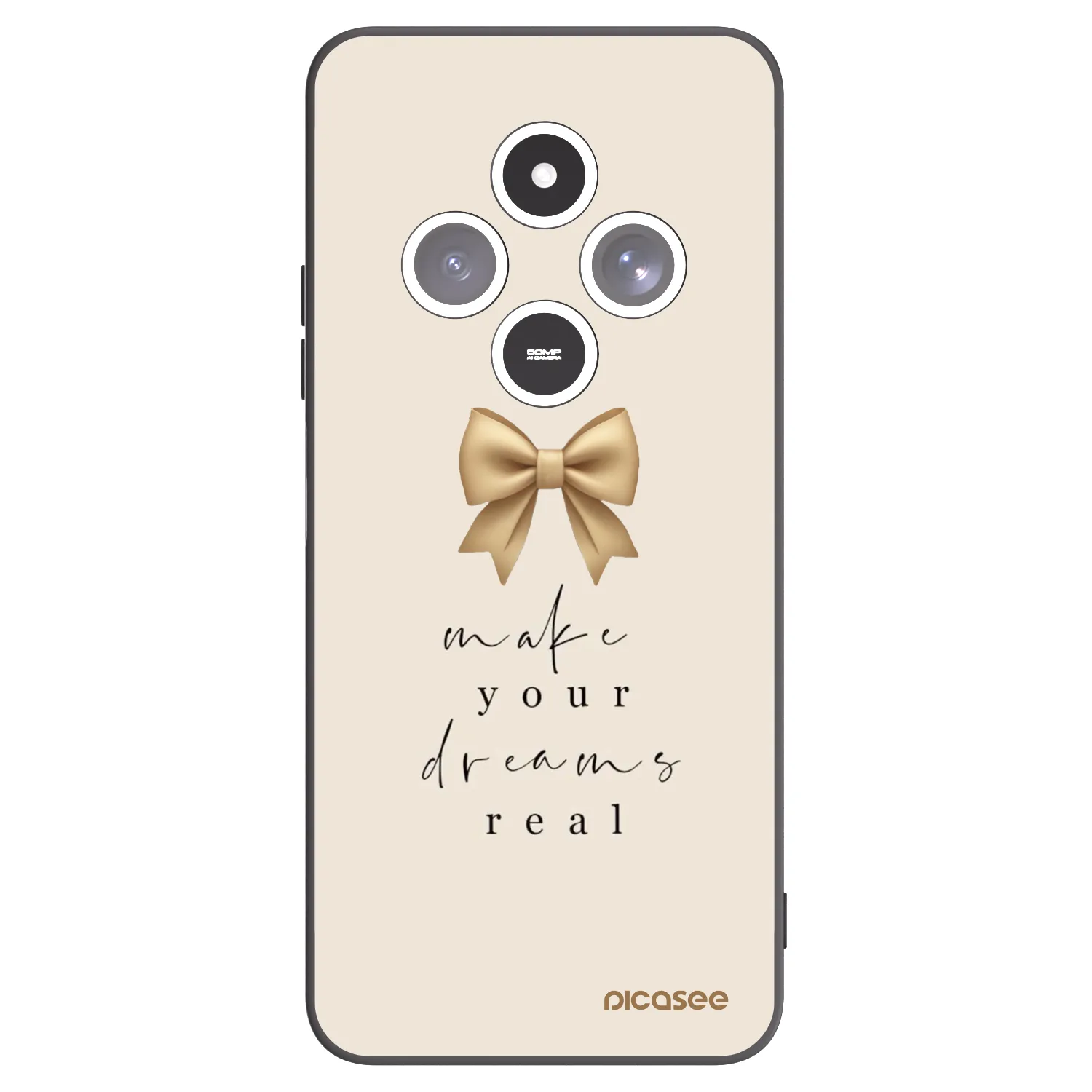 Picasee Μαύρη θήκη σιλικόνης για Xiaomi Redmi 14C - Golden Dream