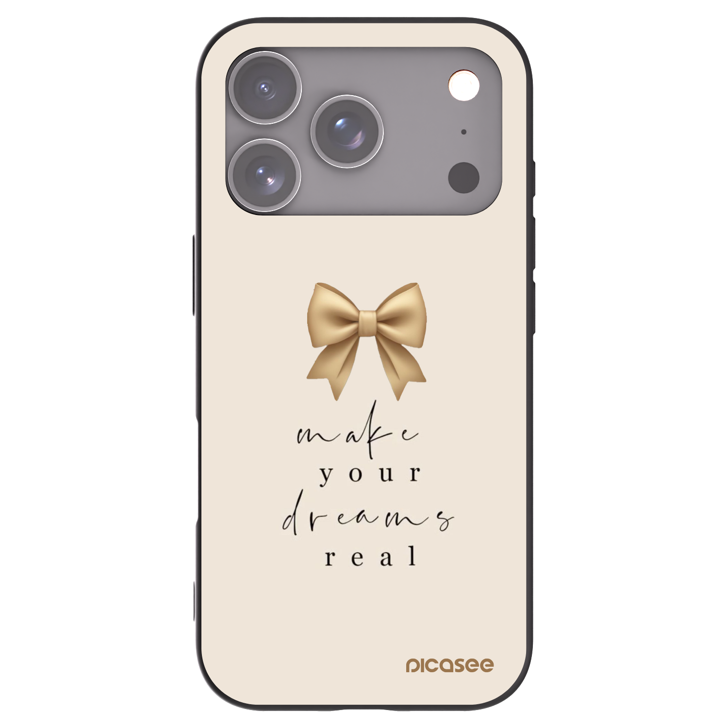 Picasee Μαύρη θήκη σιλικόνης για Apple iPhone 17 Pro - Golden Dream