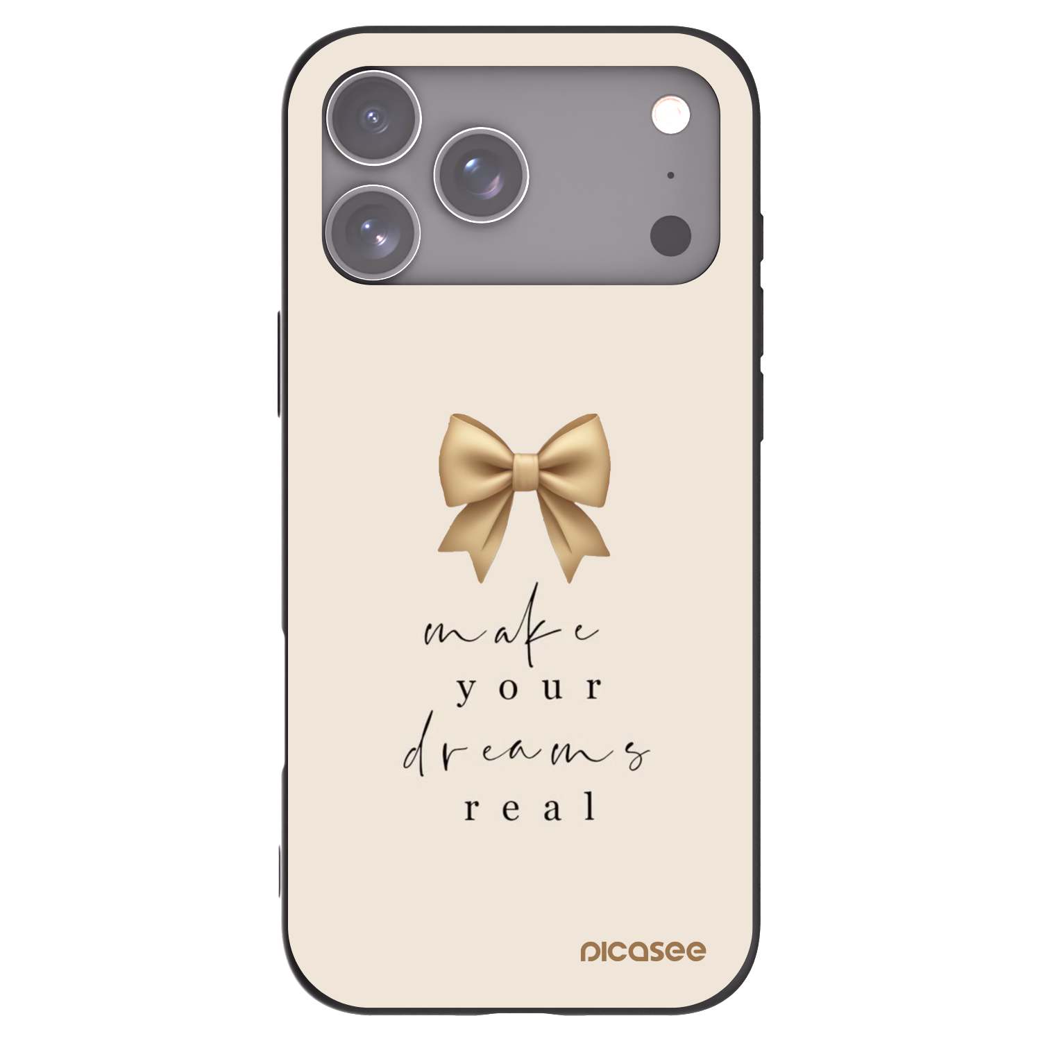 Picasee Μαύρη θήκη σιλικόνης για Apple iPhone 17 Pro Max - Golden Dream