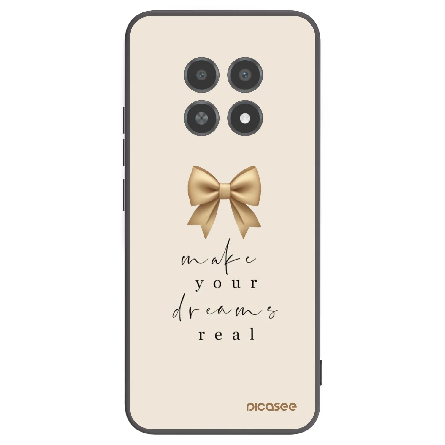 Picasee Μαύρη θήκη σιλικόνης για Realme 12X - Golden Dream