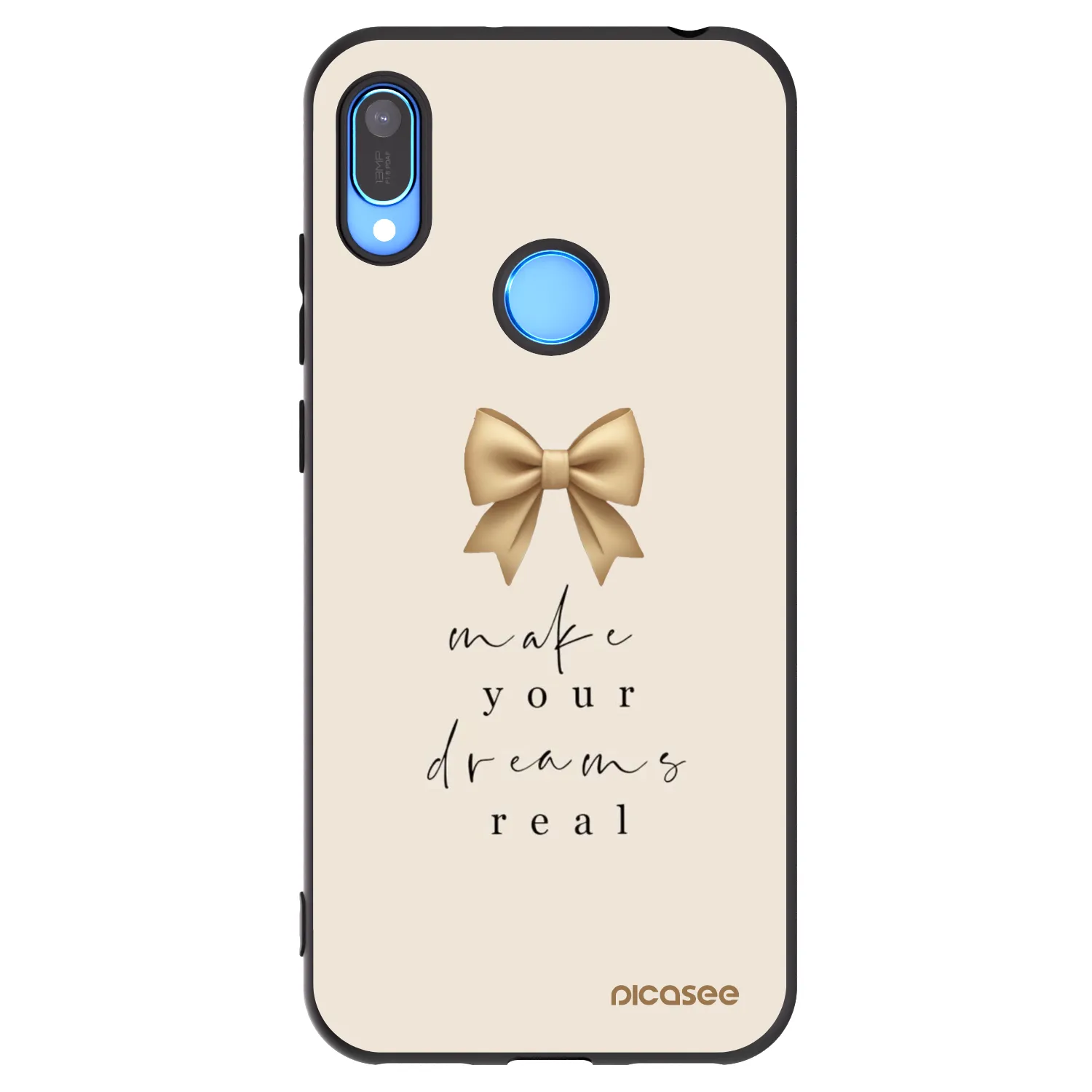 Picasee Μαύρη θήκη σιλικόνης για Huawei Y6 2019 - Golden Dream