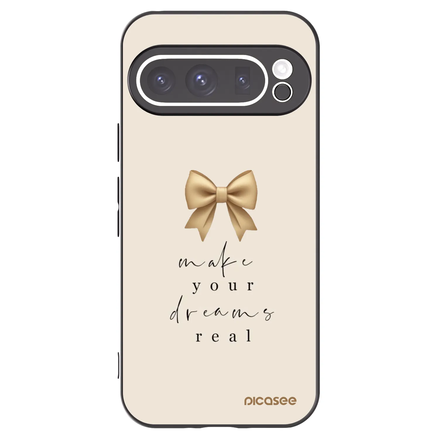 Picasee Μαύρη θήκη σιλικόνης για Google Pixel 9 Pro XL - Golden Dream