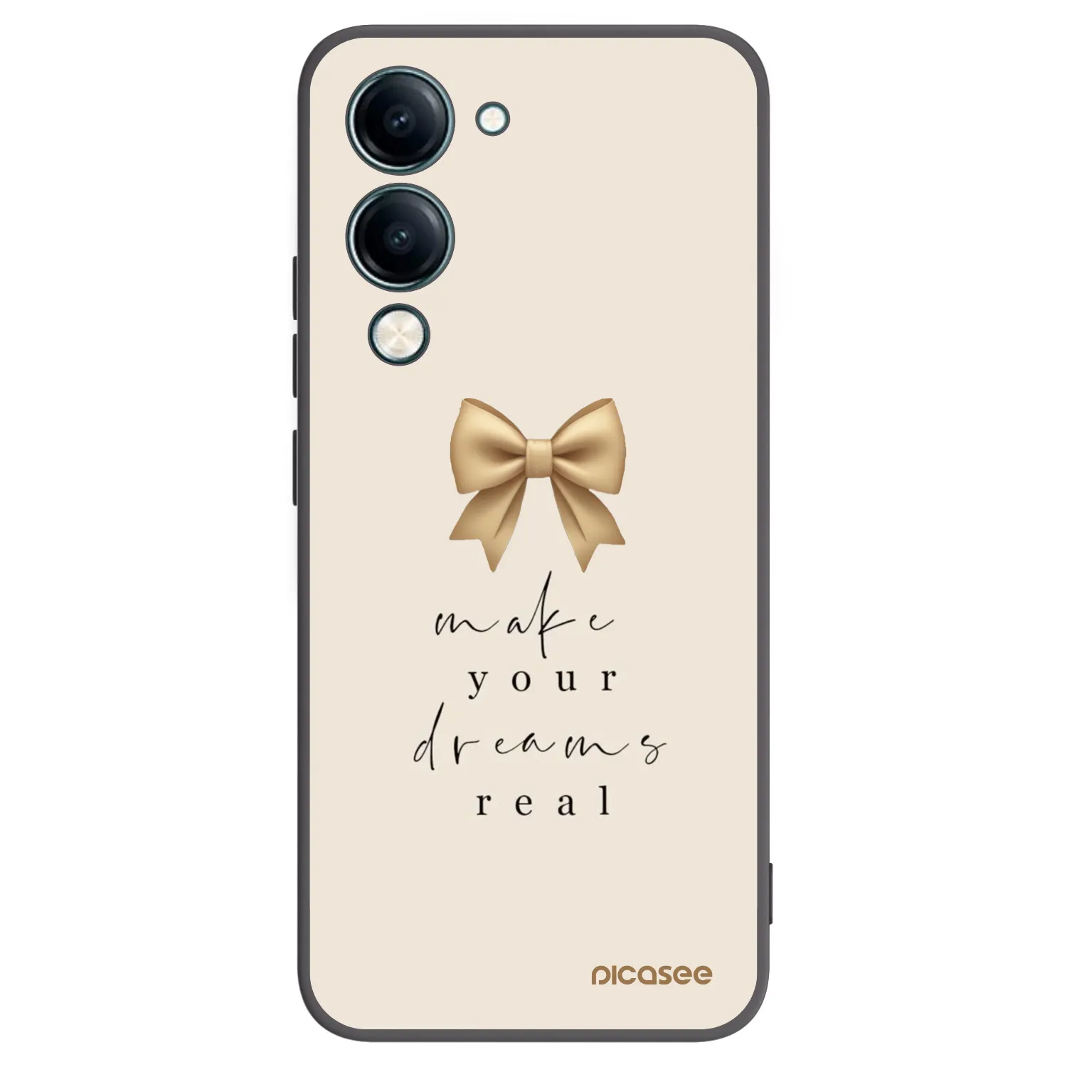 Picasee Μαύρη θήκη σιλικόνης για Vivo Y29s 5G - Golden Dream