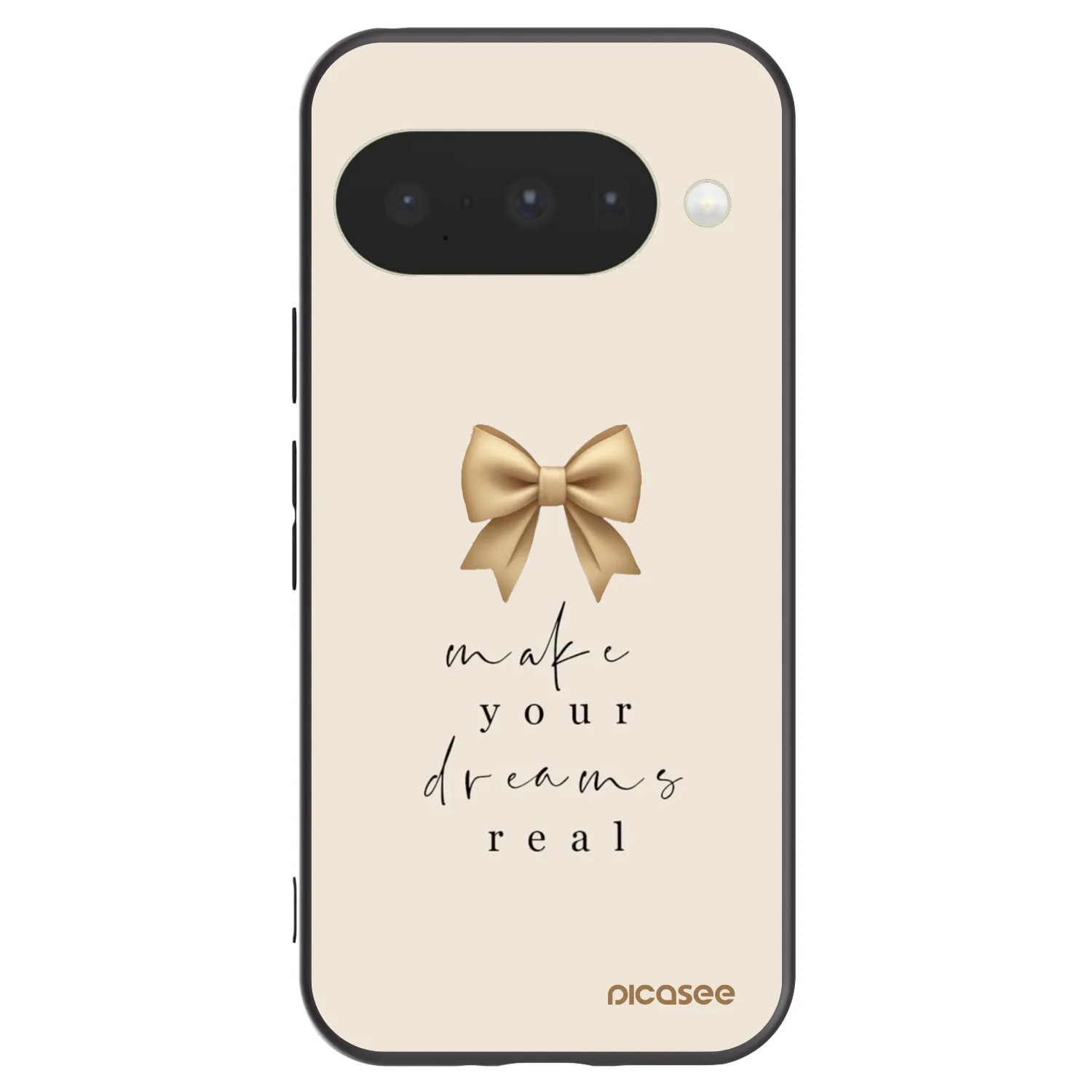 Picasee Μαύρη θήκη σιλικόνης για Google Pixel 10 - Golden Dream