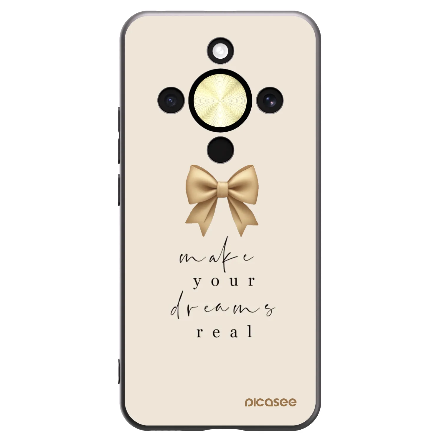 Picasee Μαύρη θήκη σιλικόνης για Honor Magic8 Lite 5G - Golden Dream