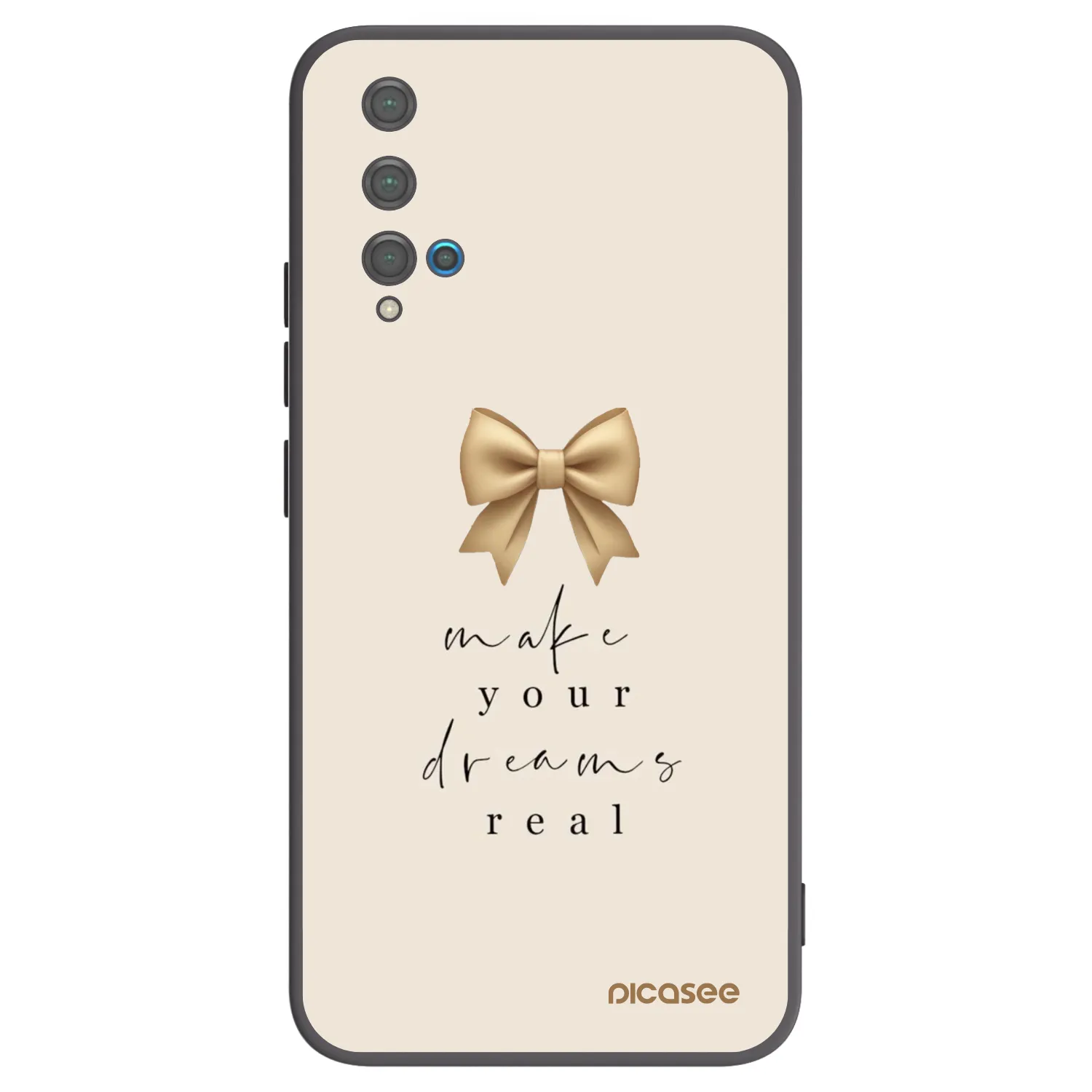 Picasee Μαύρη θήκη σιλικόνης για Huawei Nova 5T - Golden Dream