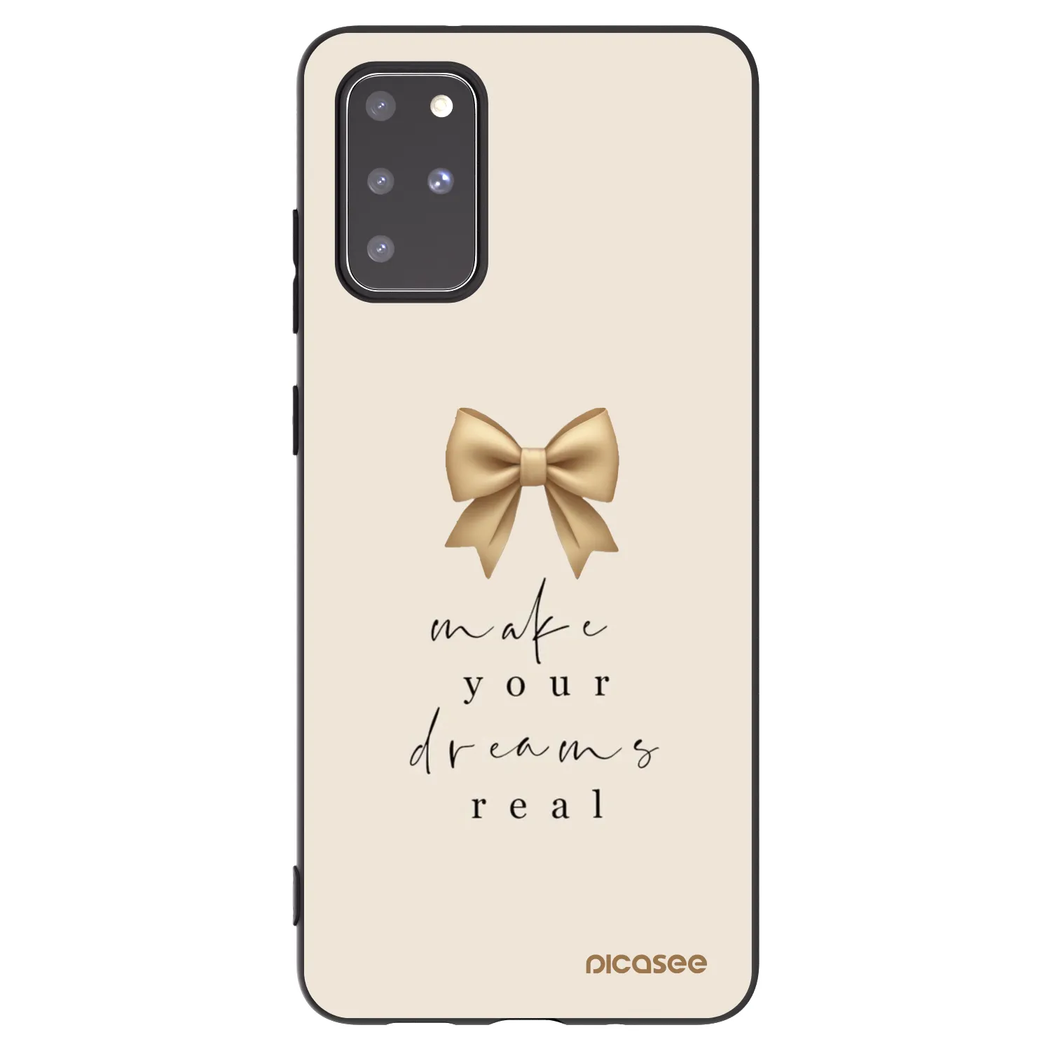 Picasee Μαύρη θήκη σιλικόνης για Samsung Galaxy S20+ G985F - Golden Dream
