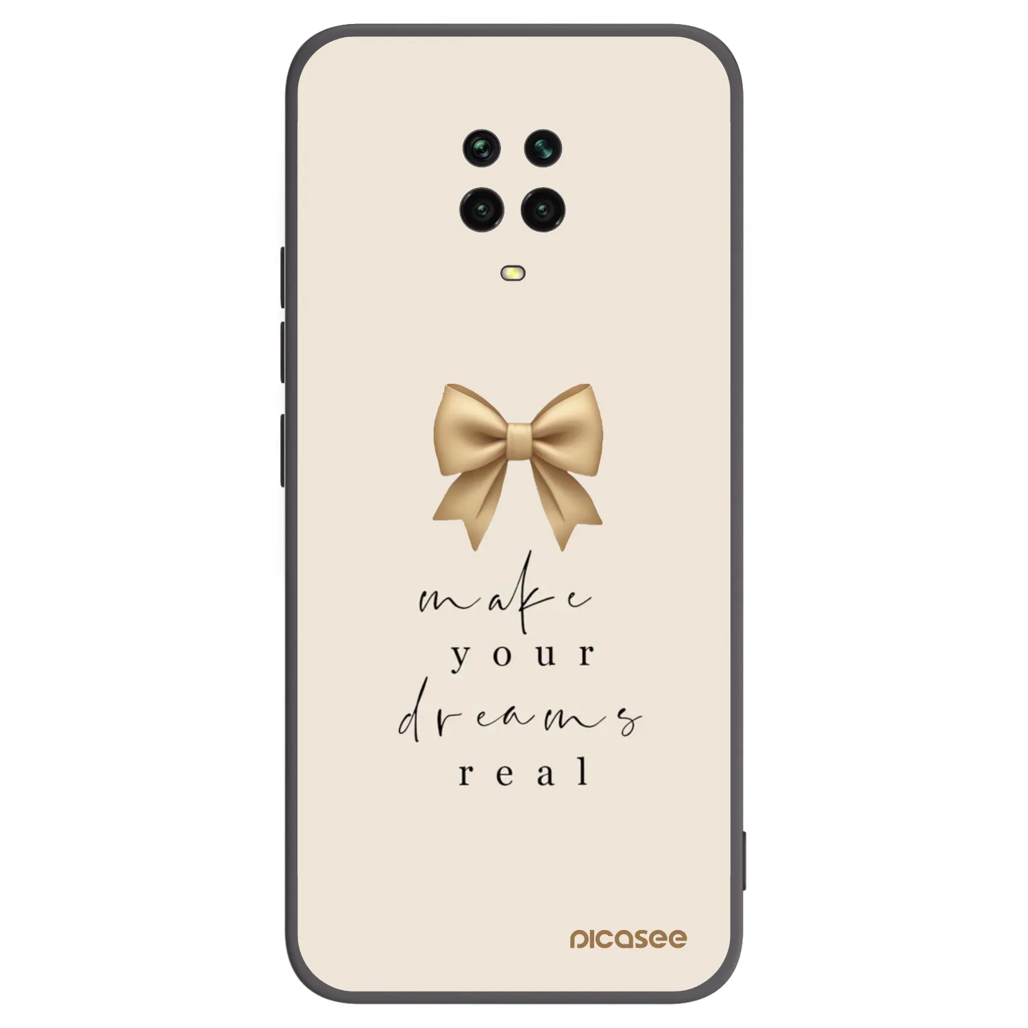 Picasee Μαύρη θήκη σιλικόνης για Xiaomi Redmi Note 9S - Golden Dream