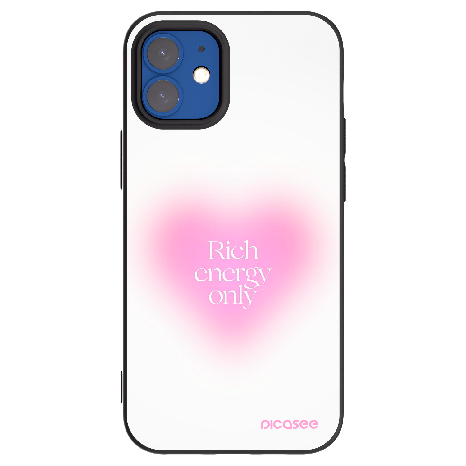 Picasee Μαύρη θήκη σιλικόνης για Apple iPhone 12 mini - Rich Energy